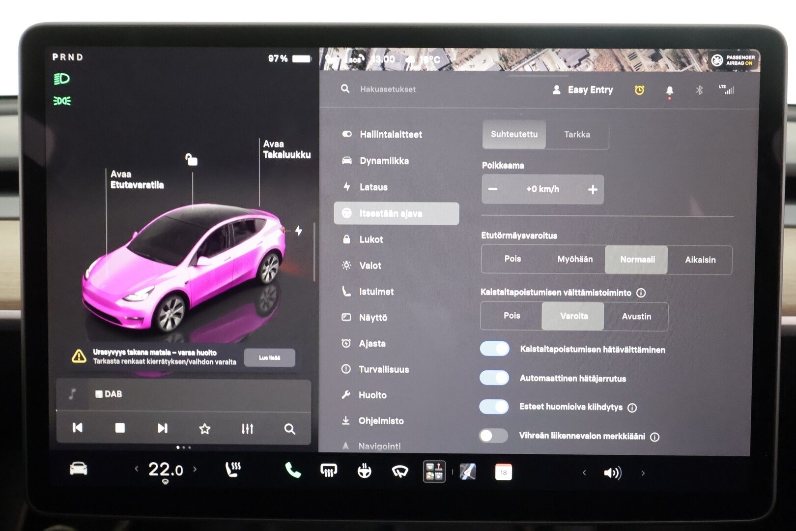 TESLA MODEL Y 2023 RWD - | ACC | ILP | Koukku | Ryzen | Matrix | Lasikatto | Premium Audio | Sähkönahat | Muistipenkki | P.kamera | Autosteer | 2x renkaat aluin | ALV |