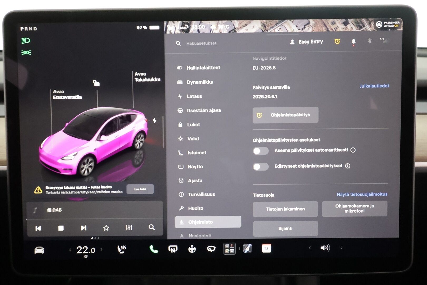 TESLA MODEL Y 2023 RWD - | ACC | ILP | Koukku | Ryzen | Matrix | Lasikatto | Premium Audio | Sähkönahat | Muistipenkki | P.kamera | Autosteer | 2x renkaat aluin | ALV |