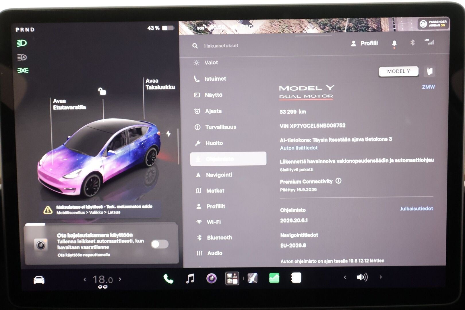 TESLA MODEL Y 2022 Performance - | ILP | Lasikatto | ACC | Matrix-LED | P.Kamera | Muistipenkki | Premium Audio | Navi | Kaistavahti | Keyless | 