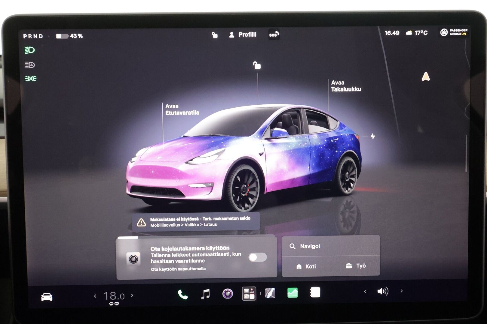 TESLA MODEL Y 2022 Performance - | ILP | Lasikatto | ACC | Matrix-LED | P.Kamera | Muistipenkki | Premium Audio | Navi | Kaistavahti | Keyless | 