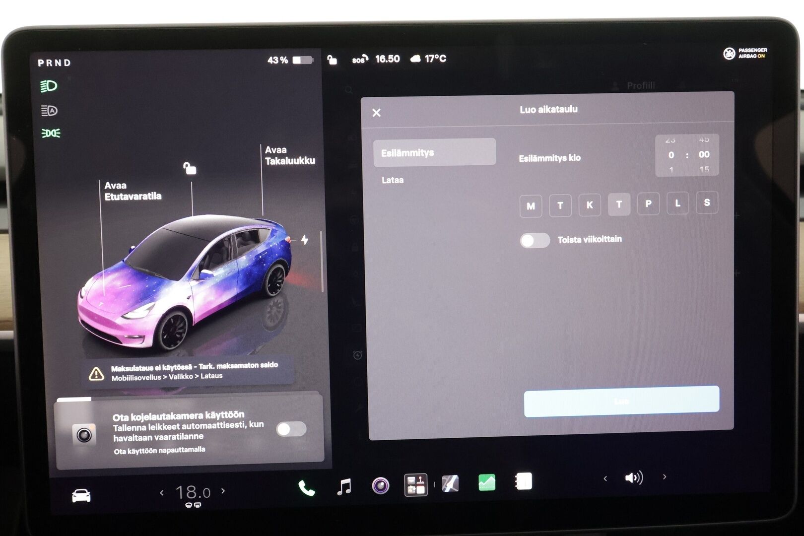 TESLA MODEL Y 2022 Performance - | ILP | Lasikatto | ACC | Matrix-LED | P.Kamera | Muistipenkki | Premium Audio | Navi | Kaistavahti | Keyless | 