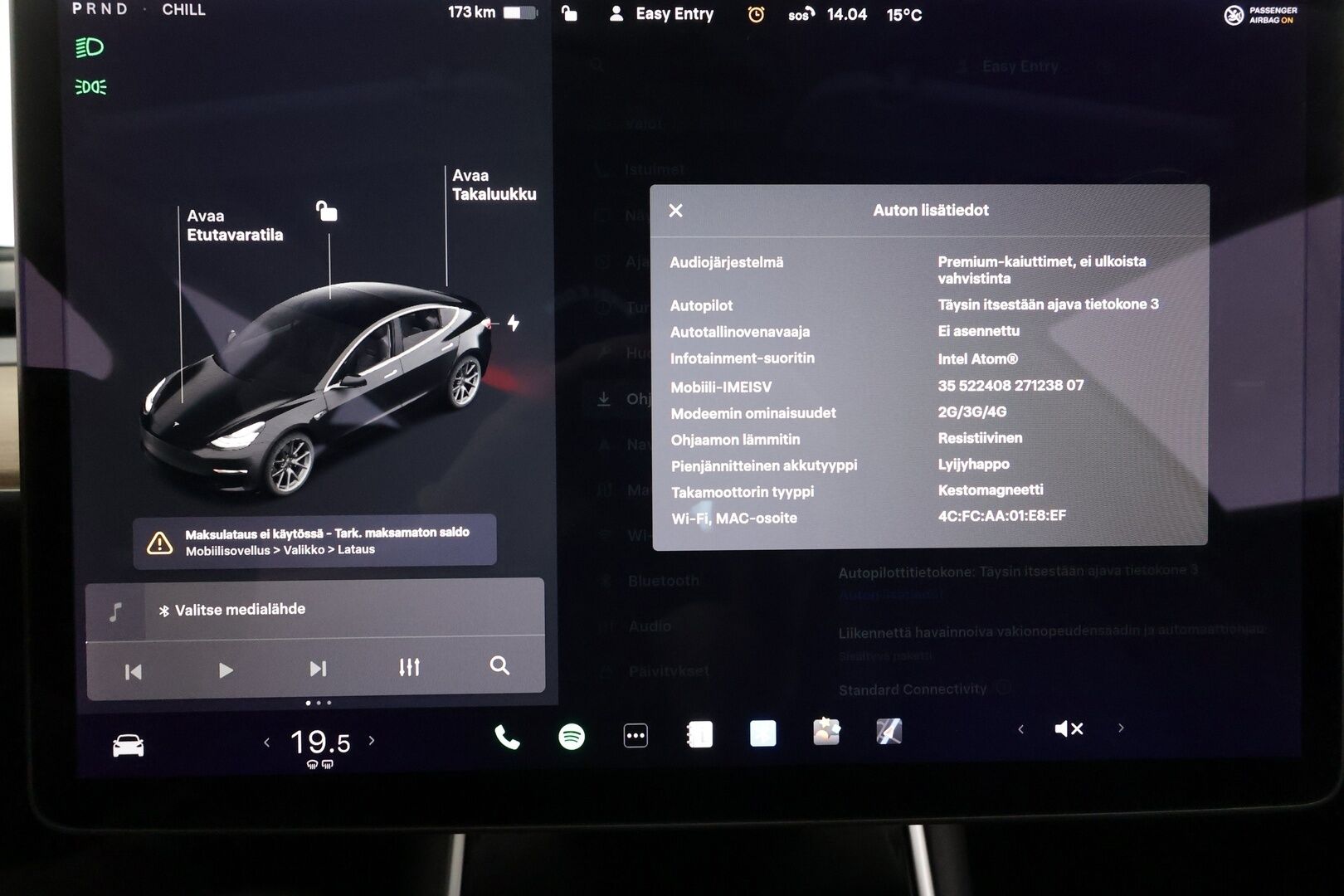 Tesla Model 3 2020 Standard Range Plus - | Lasikatto | ACC | LED | P.Kamera | Muistipenkki | Premium Speakers | Kaistavahti | Navi | Keyless | Kahdet renkaat |
