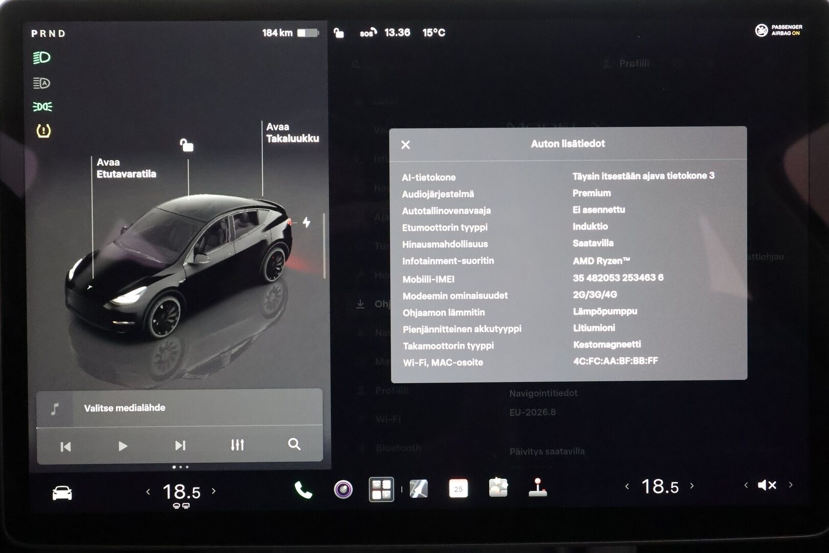 Tesla Model Y 2023 Performance - | Koukku | ILP | Lasikatto | ACC | Matrix-LED | P.Kamera | Muistipenkki | Premium Audio | Navi | Kaistavahti | Keyless | 2x Latauskaapelit |