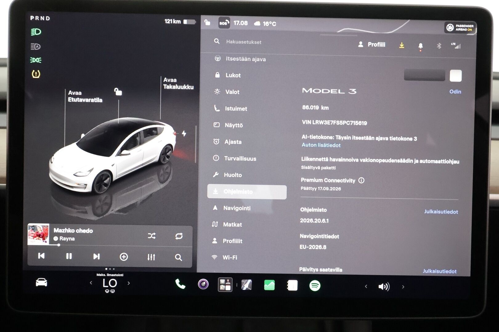 Tesla Model 3 2023 RWD - | ILP | ACC | Lasikatto | Matrix-LED | P.Kamera | Muistipenkki | Premium Speakers | Navi | Kaistavahti | Keyless |