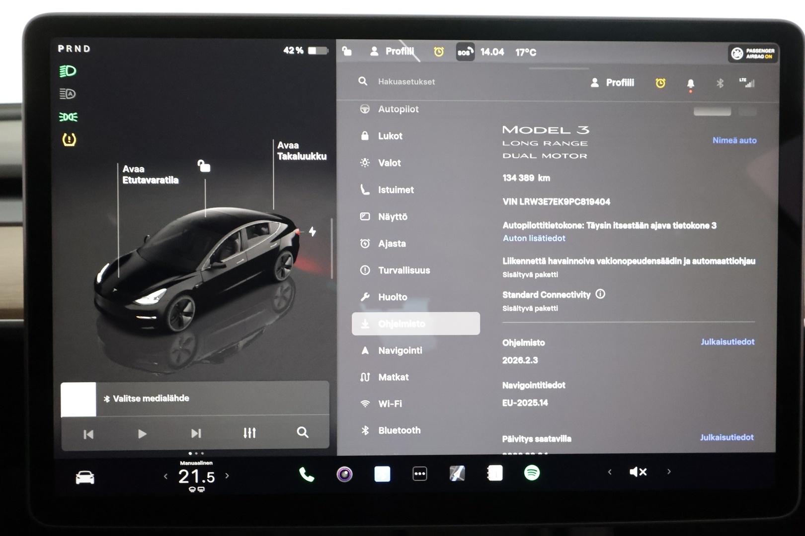 TESLA MODEL 3 2023 Long Range Dual Motor - | ACC | ILP | Matrix | Ryzen | Lasikatto | Muistipenkki | Sähkönahat | Premium audio | P.kamera | Autosteer | 2x renkaat aluin | ALV | 