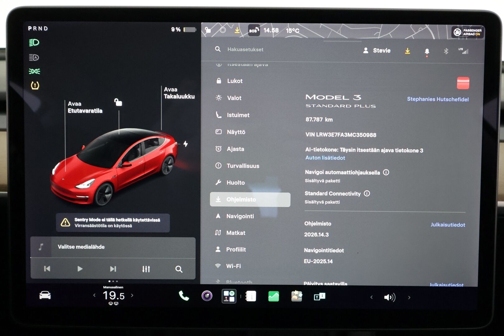 TESLA MODEL 3 2021 Standard Range Plus - | ACC | ILP | EAP | Refresh | Lasikatto | Matrix-LED | Muistipenkki | Sähkönahat | P.kamera | Aidot p.tutkat |  2x renkaat aluin | ALV | 