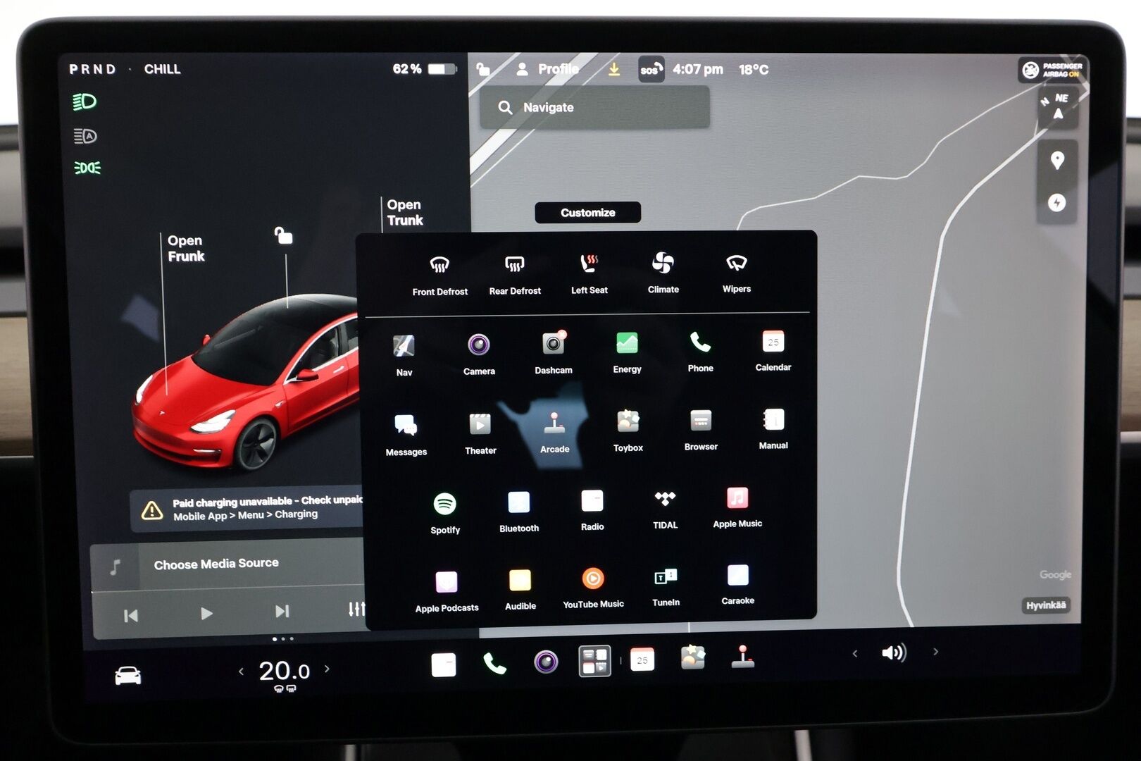 Tesla Model 3 2020 Long Range - | Koukku | LED | P.Kamera | Lasikatto | ACC | Muistipenkki | Premium Audio | Navi | Kaistavahti | Keyless | 