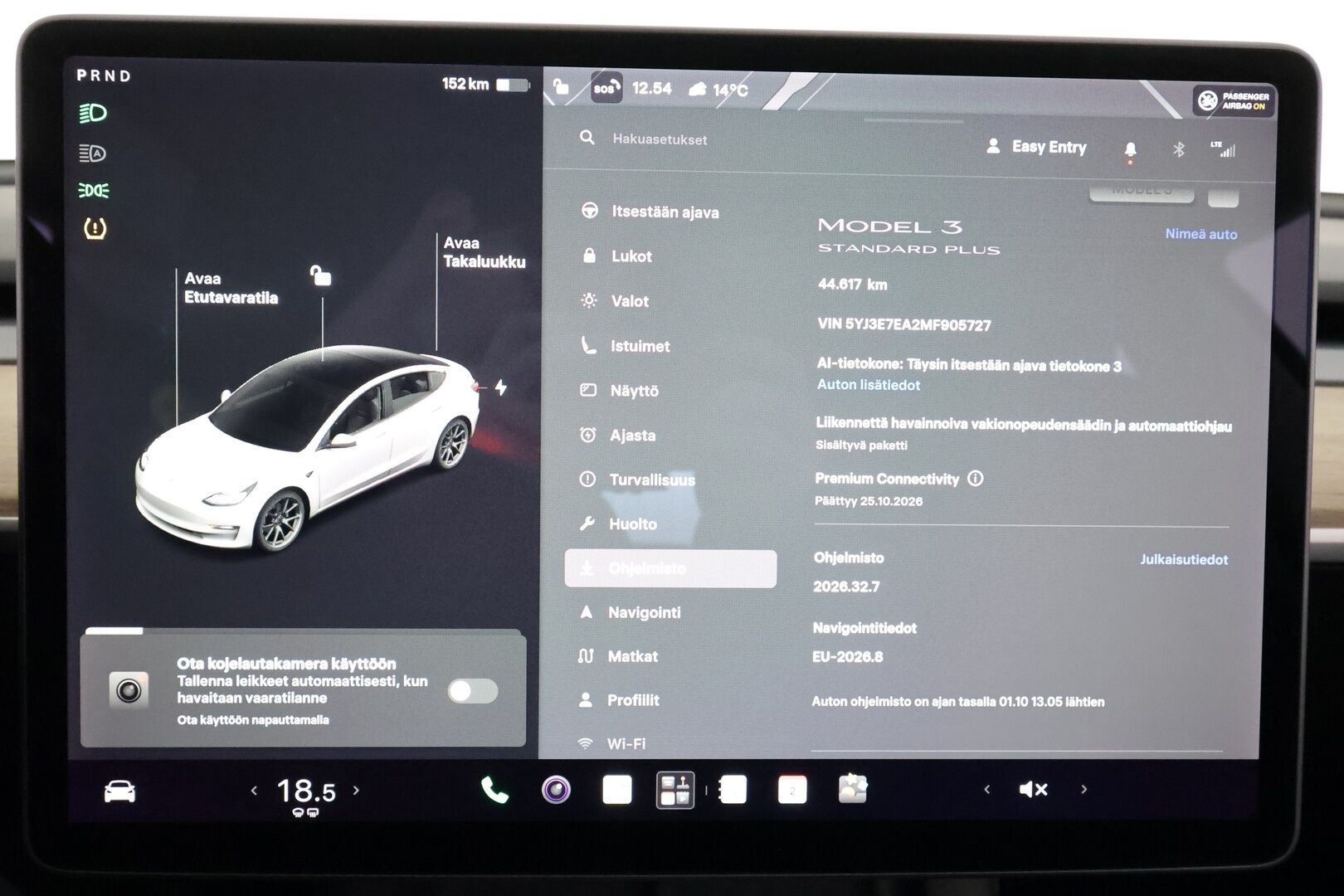 Tesla Model 3 2021 Standard Range Plus - | ILP | ACC | Lasikatto | Matrix-LED | P.Kamera | Muistipenkki | Premium Speakers | Navi | Kaistavahti | Keyless | 2x Latauskaapelit | Kahdet renkaat |