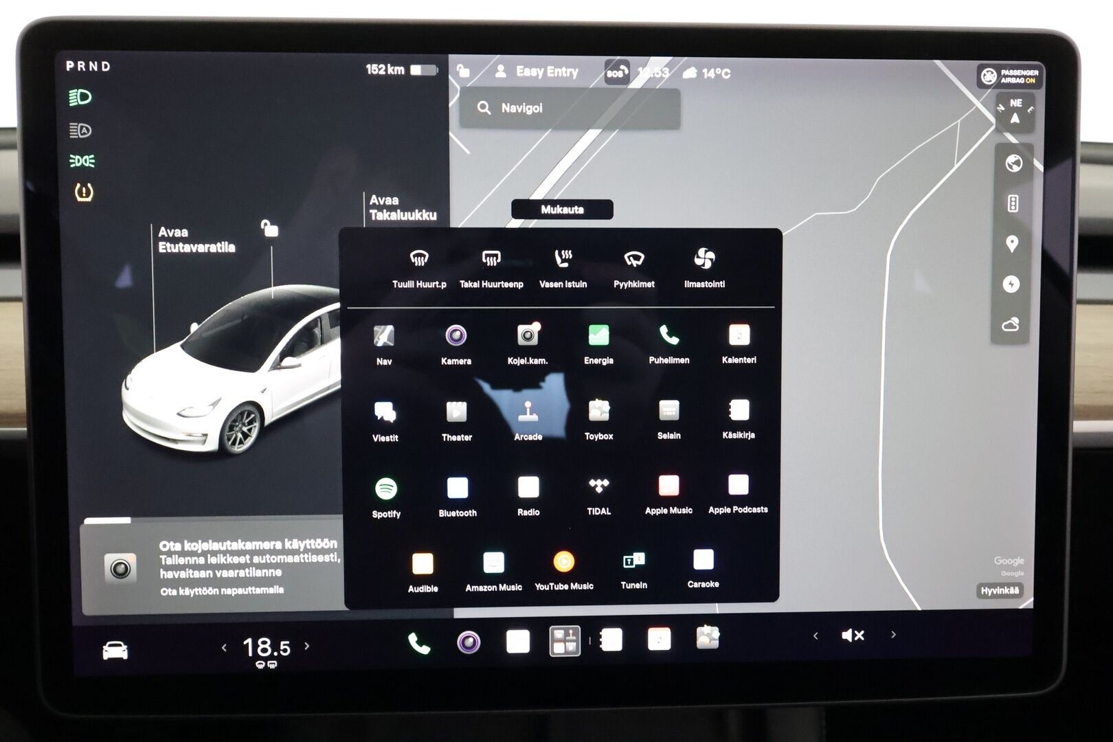 Tesla Model 3 2021 Standard Range Plus - | ILP | ACC | Lasikatto | Matrix-LED | P.Kamera | Muistipenkki | Premium Speakers | Navi | Kaistavahti | Keyless | 2x Latauskaapelit | Kahdet renkaat |