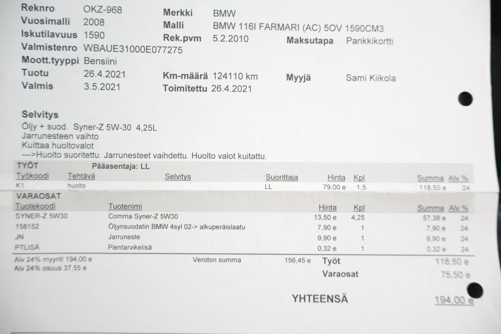 BMW 116 2008 E87 Hatchback - | Myydään huutokaupat.comissa | Juuri huollettu | Start-Stop | Penkinlämmitin | Ilmastointi | 2 x Avain | 2 x renkaat |