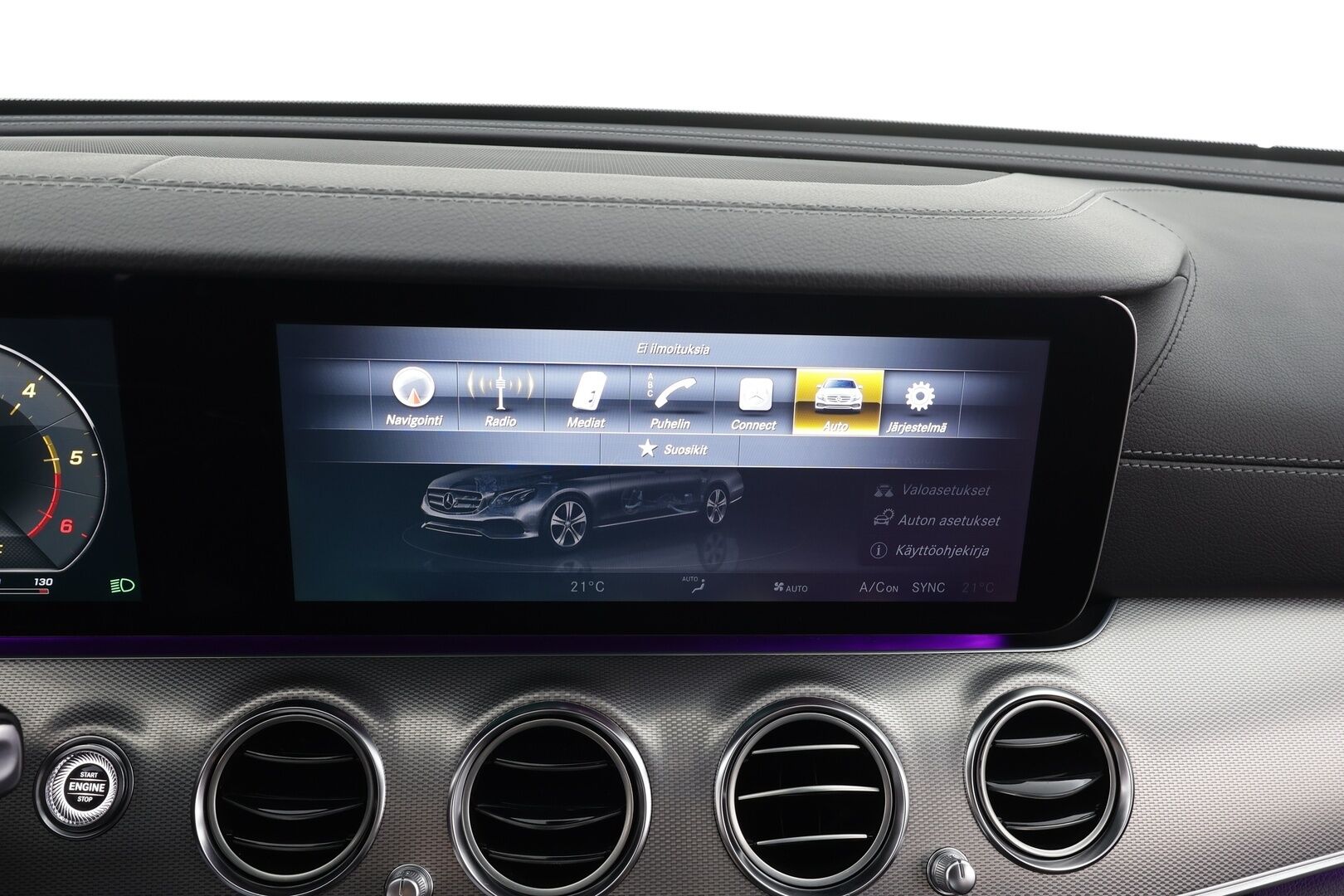 Mercedes-Benz E 2016 220 d A Premium Business AMG * Widescreen / Multibeam / P.Kamera / Sportpenkit / Navi / Katveavustin * - Kahdet renkaat