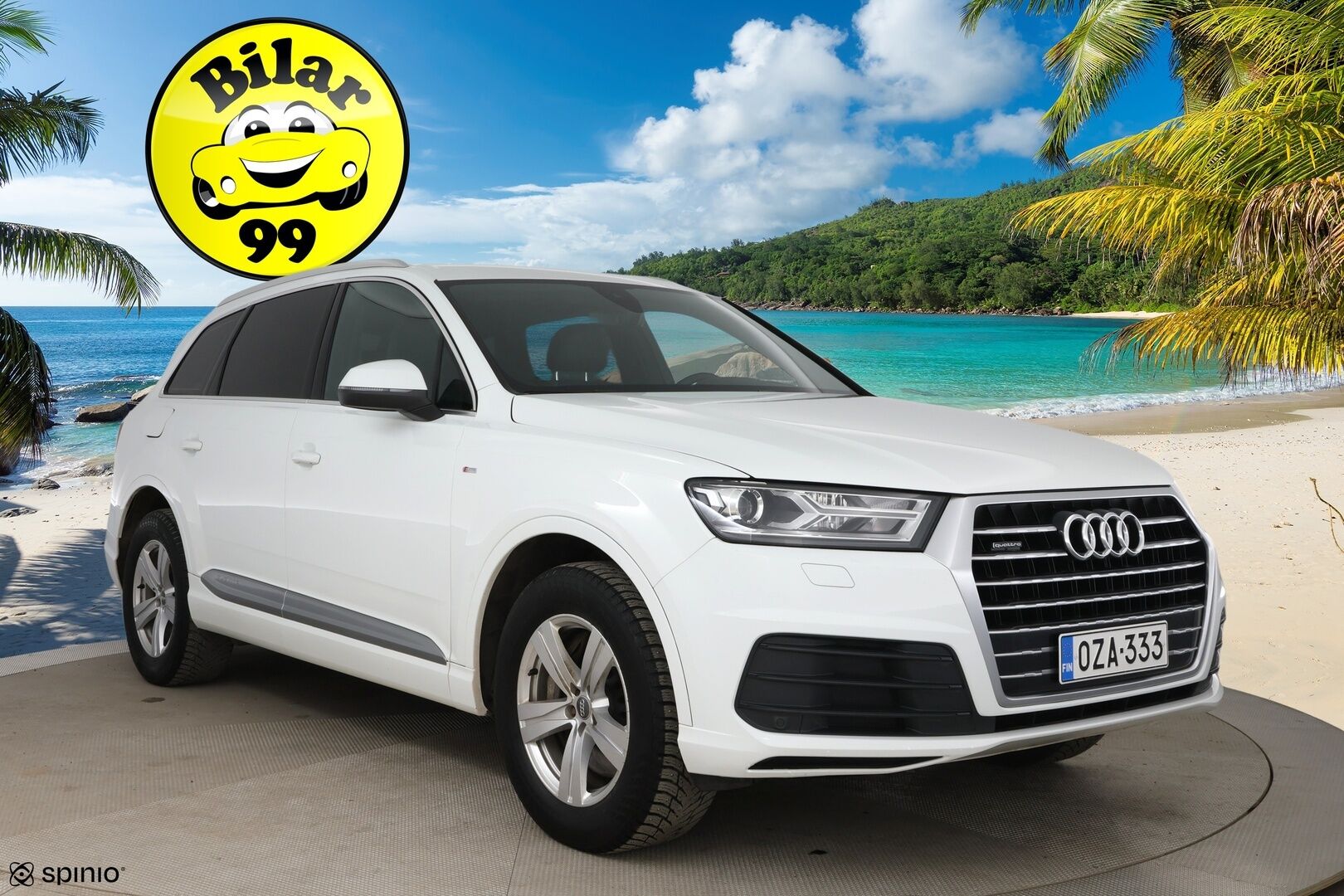 Audi Q7 2016 3,0 V6 TDI 200 kW quattro tiptronic S-Line 7p / Vetokoukku / Webasto / Bose / Digimittaristo / Muistipenkki / MMI+ / LED - P-Tutkat / Tehokas 200kW -malli 7-paikkaisena!
