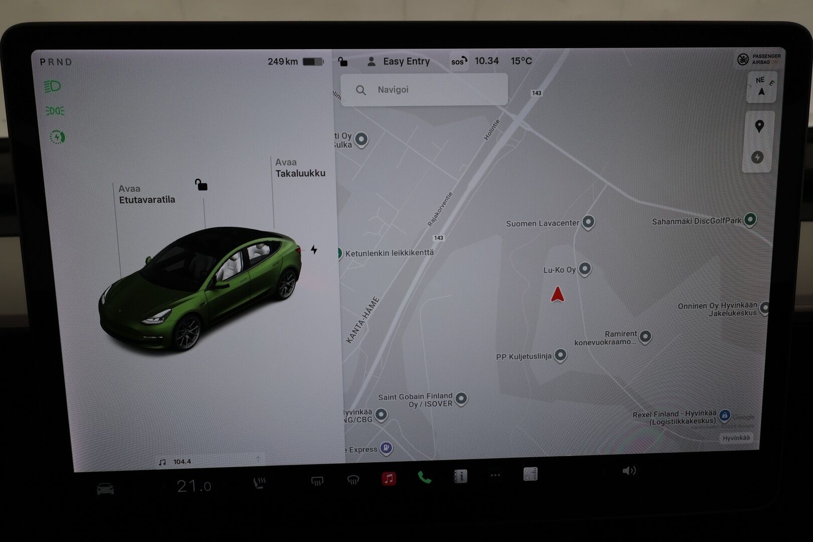 Tesla Model 3 2021 Standard Range Plus * Lasikatto / ILP / ACC / Matrix-LED / Muistipenkki / Navi / Kaistavahti / Keyless * - 1-om Suomi-auto / Akku kuntotarkastettu SoH 93,1% / 2x Latauskaapelit / Kahdet renkaat