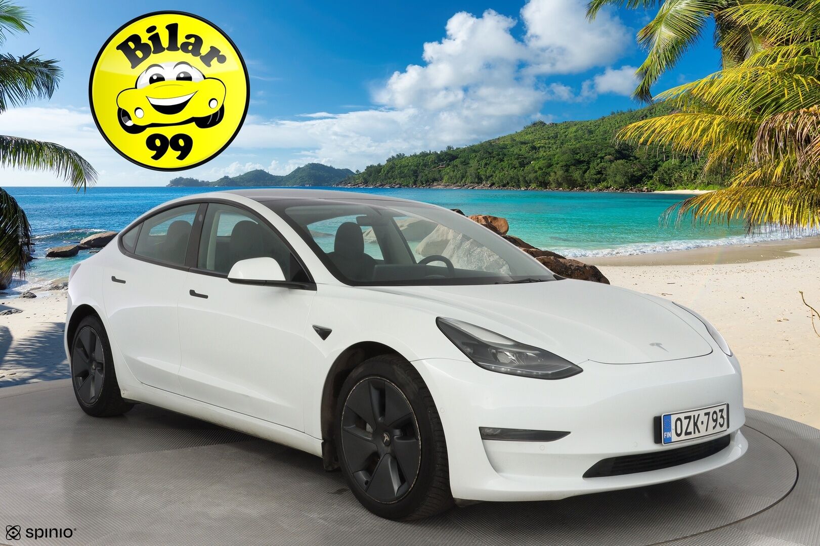 Tesla Model 3 2021 Long Range Dual Motor AWD *ACC / P. kamera / Nahkasisusta / Lasikatto* - Kahdet renkaat / Hieno metalliväri