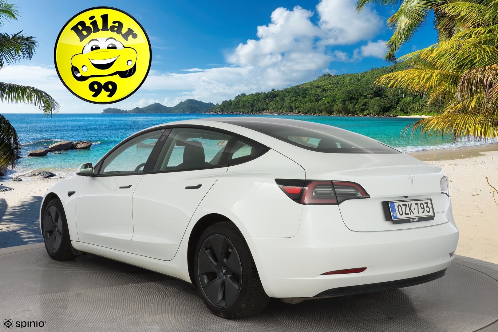 Tesla Model 3 2021 Long Range Dual Motor AWD *ACC / P. kamera / Nahkasisusta / Lasikatto* - Kahdet renkaat / Hieno metalliväri