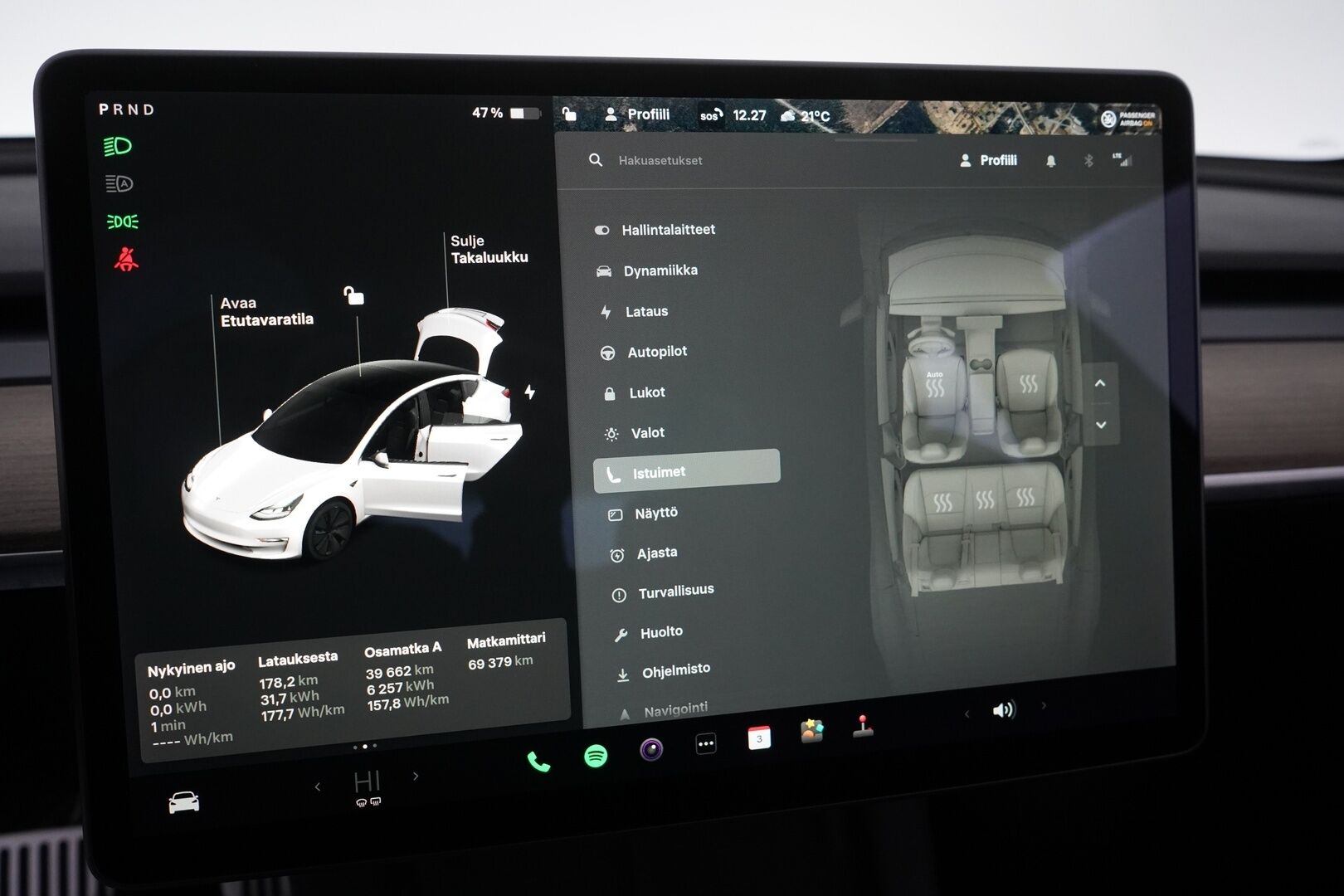 Tesla Model 3 2021 Long Range Dual Motor *ACC / ILP / Lasikatto / S.kontti / Kamera* - Seuraava katsastus 15.9.2027 / Kahdet premium renkaat alumiinivantein - HULLU BLACKWEEK KORKOTARJOUS 2,49%