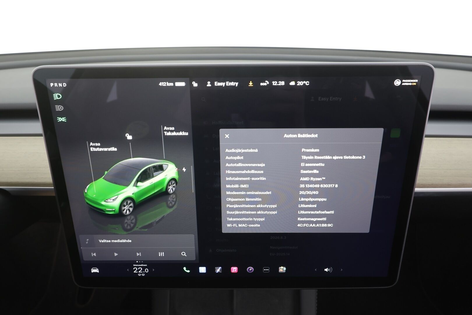 Tesla Model Y 2023 RWD - ACC | ILP | Koukku | Ryzen | Matrix | Premium Audio | Lasikatto | Nahkasisusta | Muistipenkki | P.kamera | 2x renkaat aluin | 1-om suomiauto