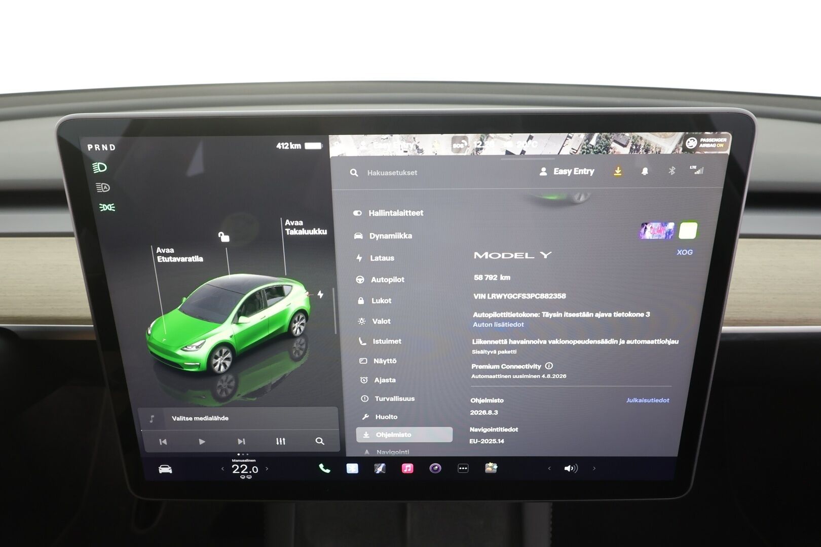 Tesla Model Y 2023 RWD - | ACC | ILP | Koukku | Ryzen | Matrix | Premium Audio | Lasikatto | Nahkasisusta | Muistipenkki | P.kamera | 2x renkaat aluin | 1-om suomiauto |