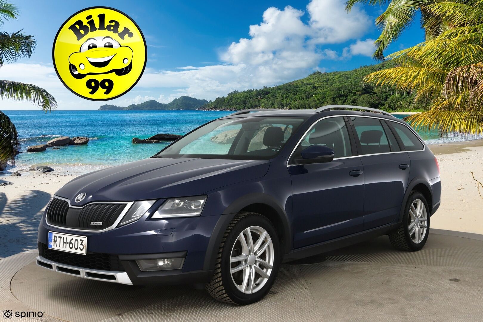 Skoda Octavia 2018 Combi 2,0 TDI 184 4x4 Scout DSG Aut. * Adapt. vak. / Webasto / Vetokoukku / P-Kamera / BLIS / Keyless / LED / Front Assist * - Suomi-Auto / Navi / Lämmitettävä tuulilasi - HULLUT AVAJAISHULINAT KORKOTARJOUS 3,29 %