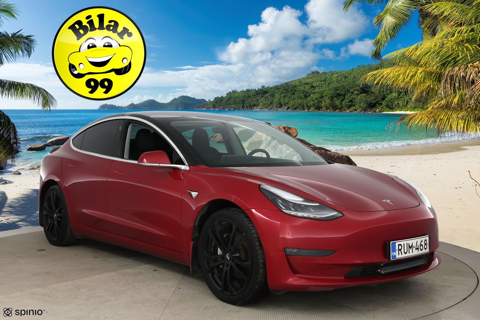 Tesla Model 3 2019 Long-Range Dual Motor AWD / Autopilot / P-Kamera / Premium Audio / Nahat / Lasikatto / Autopilot / - Kahdet renkaat omilla aluvanteilla / Akku kuntotarkistettu