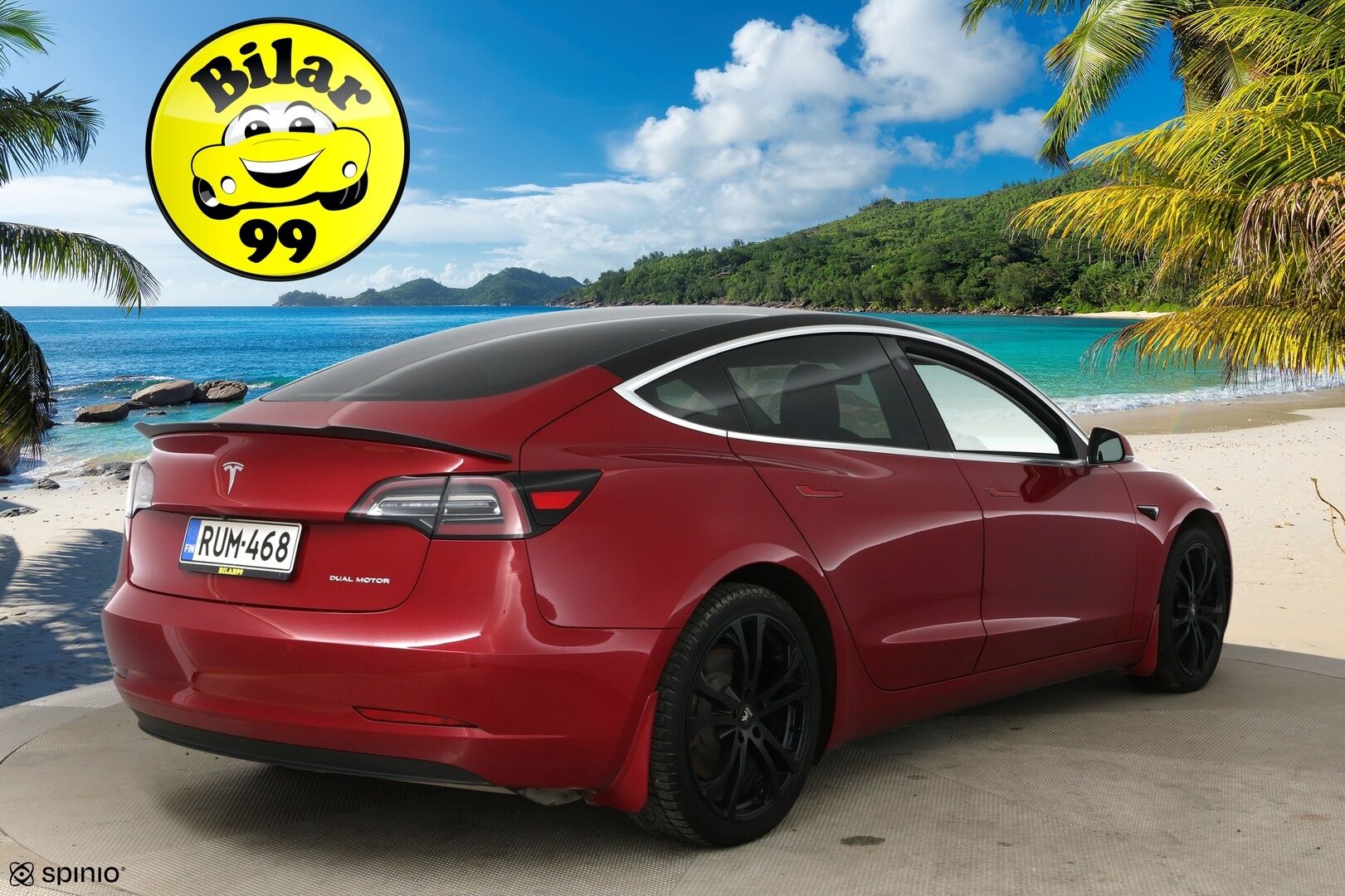 Tesla Model 3 2019 Long-Range Dual Motor AWD / Autopilot / P-Kamera / Premium Audio / Nahat / Lasikatto / Autopilot / - Kahdet renkaat omilla aluvanteilla / Akku kuntotarkistettu