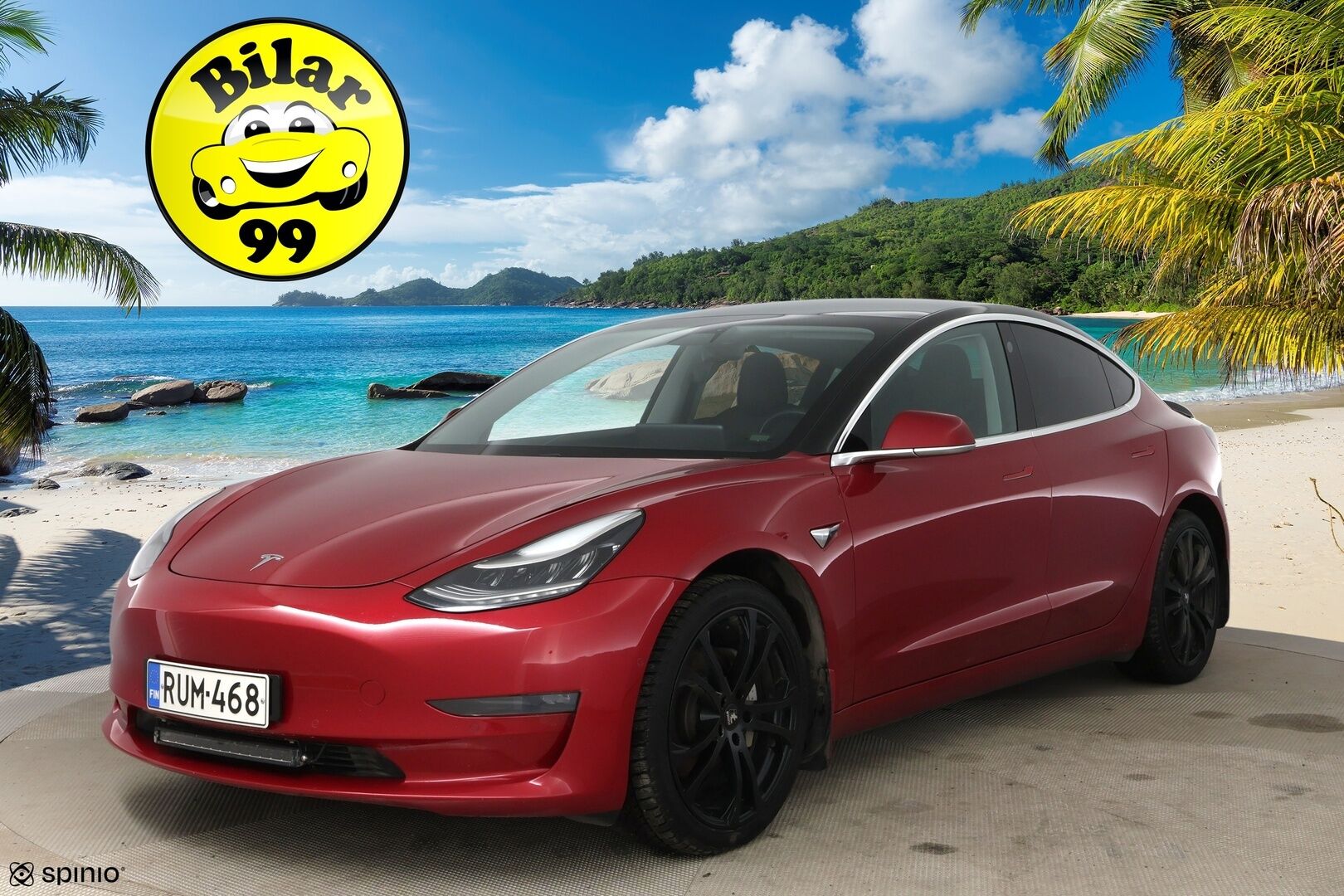 Tesla Model 3 2019 Long-Range Dual Motor AWD / Autopilot / P-Kamera / Premium Audio / Nahat / Lasikatto / Autopilot / - Kahdet renkaat omilla aluvanteilla / Akku kuntotarkistettu
