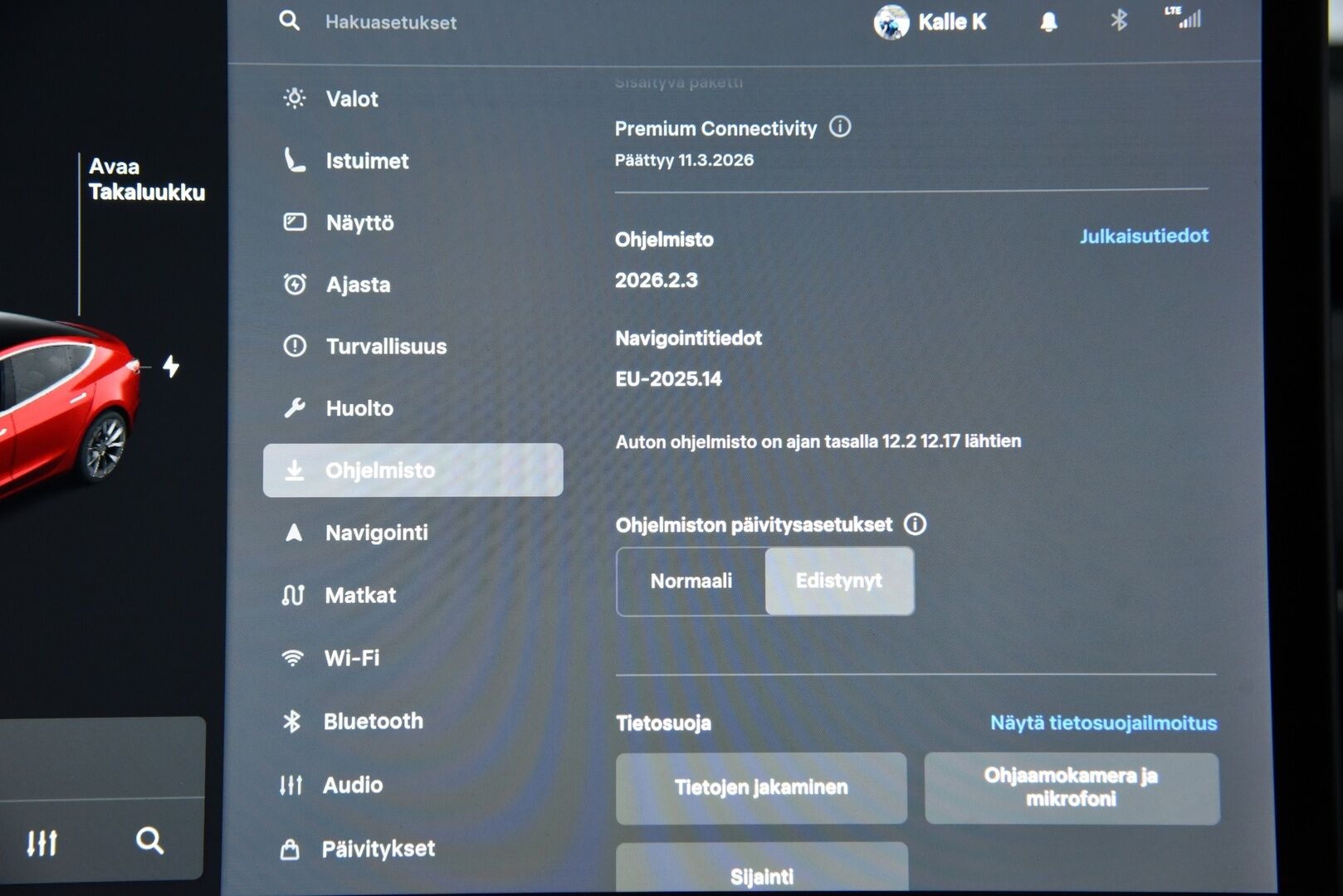 Tesla Model 3 2019 Long-Range Dual Motor AWD / Autopilot / P-Kamera / Premium Audio / Nahat / Lasikatto / Autopilot / - Kahdet renkaat omilla aluvanteilla / Akku kuntotarkistettu