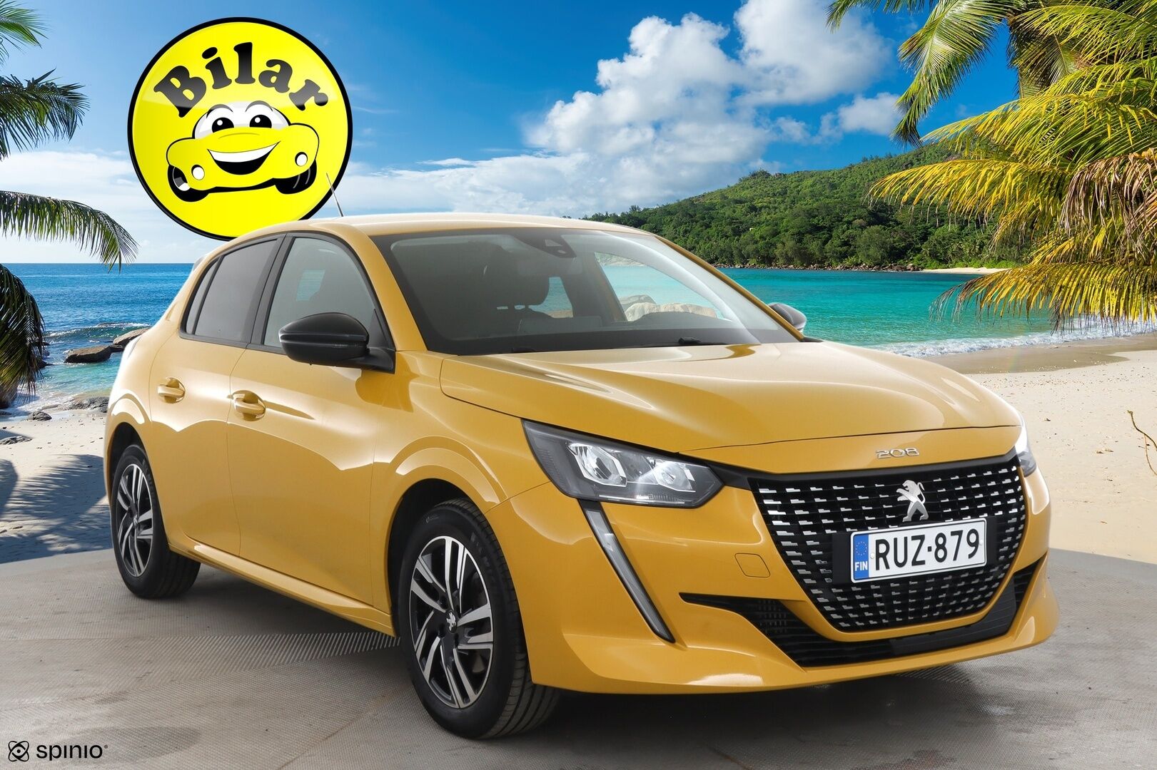 Peugeot 208 2023 Style PureTech 100 EAT8-automaatti - | Monitoimi ratti vaihteenvalitsimilla | Vakkari | Huippu hieno keltainen väri | Tutkat 