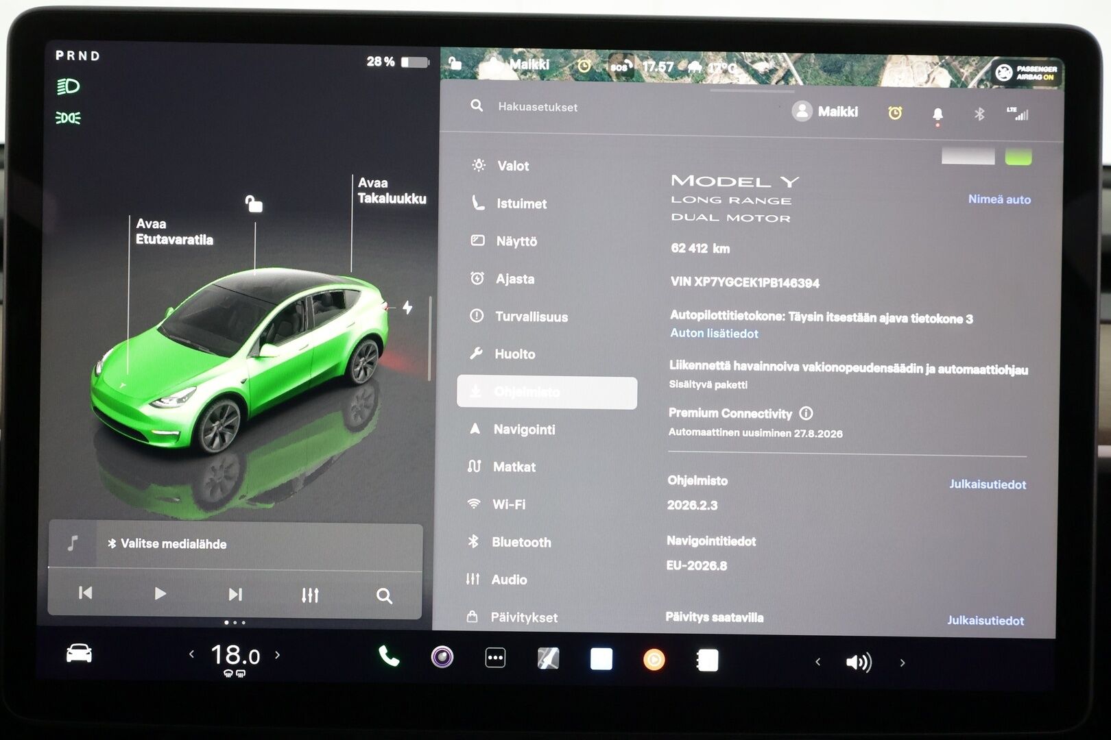 Tesla Model Y 2023 Long Range - | Koukku | ILP | Lasikatto | ACC | Matrix-LED | P.Kamera | Muistipenkki | Premium Audio | Navi | Kaistavahti | Keyless | 1-om Suomi-auto | Kahdet renkaat |