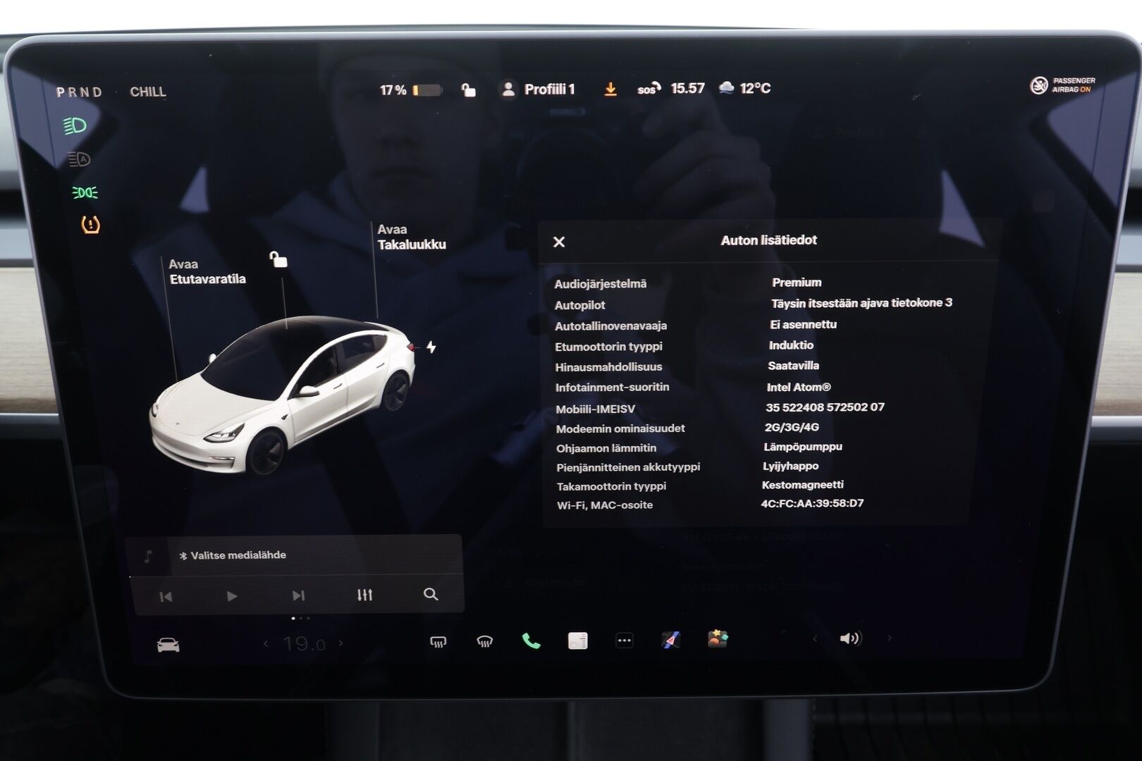 Tesla Model 3 2021 Long Range Dual Motor * Koukku / Lasikatto / ILP / ACC / Matrix-LED / Muistipenkki / P.kamera / Premium Audio * - Kahdet renkaat - HULLUT JOULUT KORKOTARJOUS 2,49% 