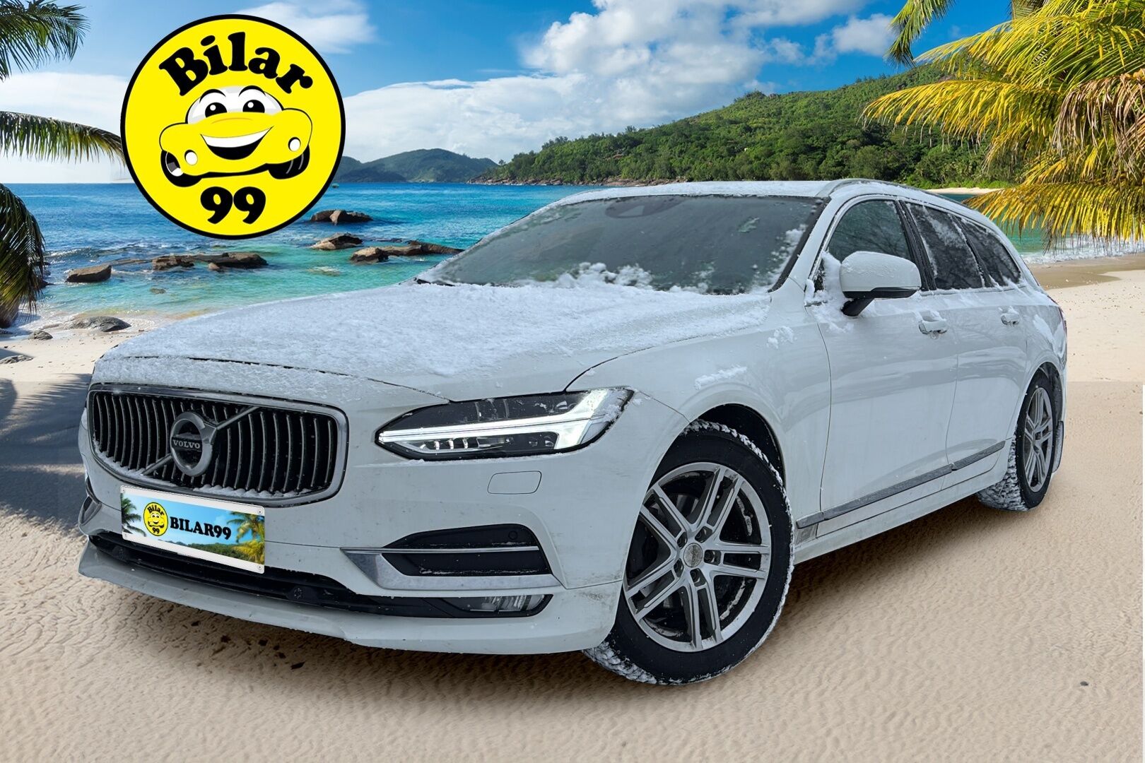 Volvo V90 2019 D3 AWD Business Inscription aut* Webasto / Vetokoukku / Pilot assist / P. Kamera / Sportti nahat / ACC / Keyless GO* - Suomi-auto / Puskurin alle taittuva vetokoukku / Ratinlämmitin / Adapt LED
