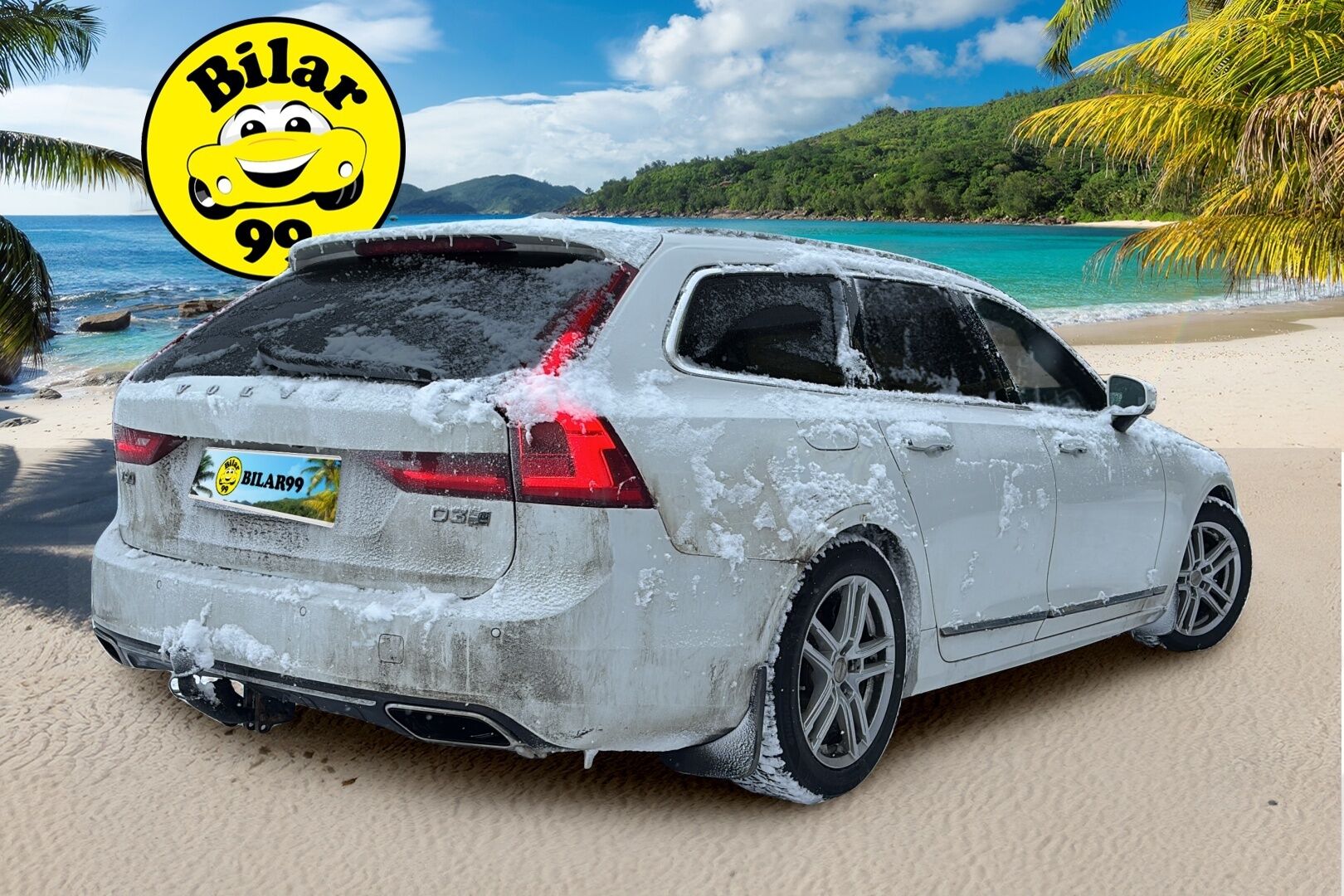 Volvo V90 2019 D3 AWD Business Inscription aut* Webasto / Vetokoukku / Pilot assist / P. Kamera / Sportti nahat / ACC / Keyless GO* - Suomi-auto / Puskurin alle taittuva vetokoukku / Ratinlämmitin / Adapt LED