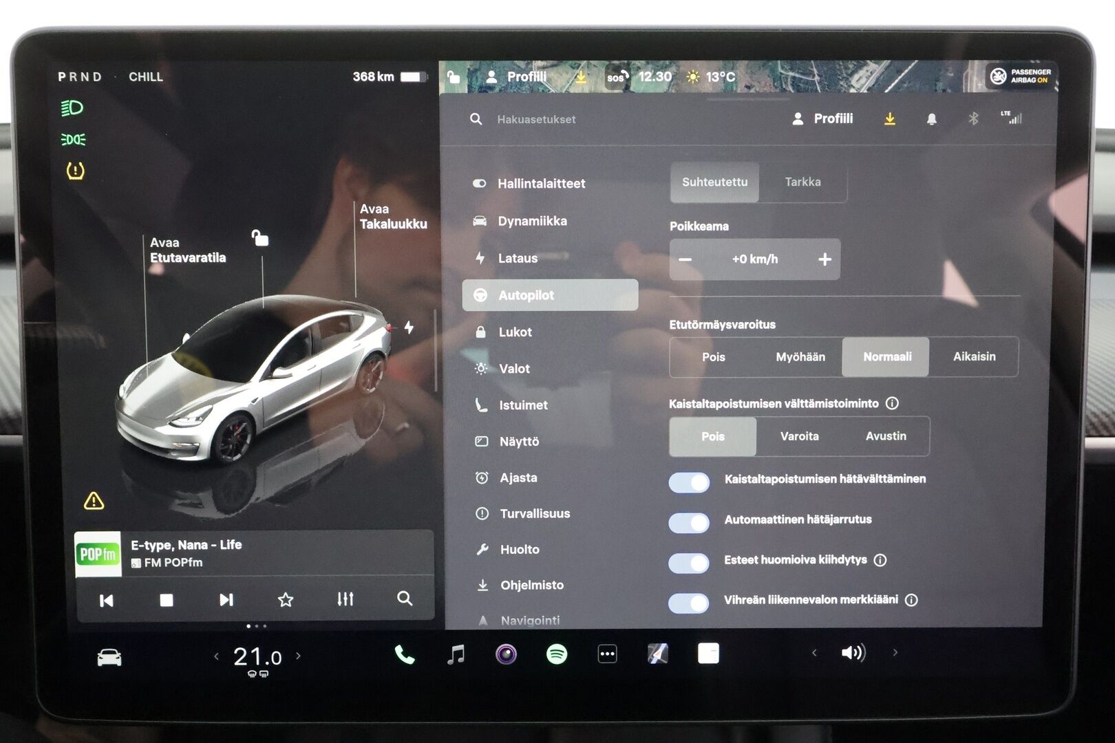 Tesla Model 3 2022 Performance * Lasikatto / ILP / ACC / Matrix-LED / P.Kamera / Muistipenkki / Premium Audio / Navi / Kaistavahti * - Akku kuntotarkastettu / 2x Latauskaapelit / Kahdet renkaat - HULLUT BLACKWEEK JATKOT - KORKOTARJOUS 2,49%