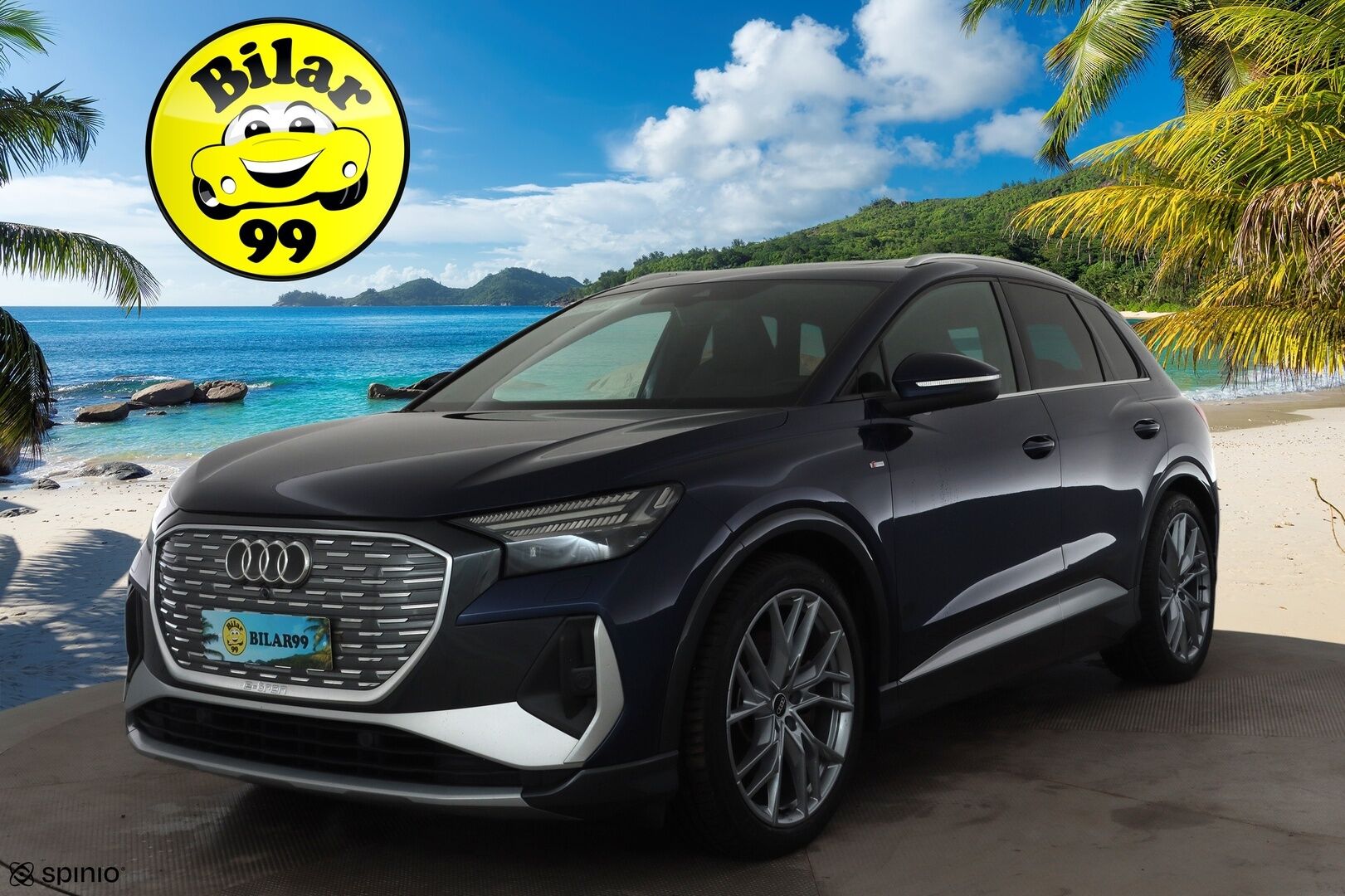AUDI Q4 E-TRON 2022 50 e-tron quattro S Line * Lämpöpumppu / Vetokoukku / Panorama / Matrix LED / HUD / ACC / P-Kamera / Muistipenkki ** - Sonos Audio / Akku kuntotarkastettu / Merkkihuollot / Kahdet renkaat aluvanteilla / 2x Latauskaapelit