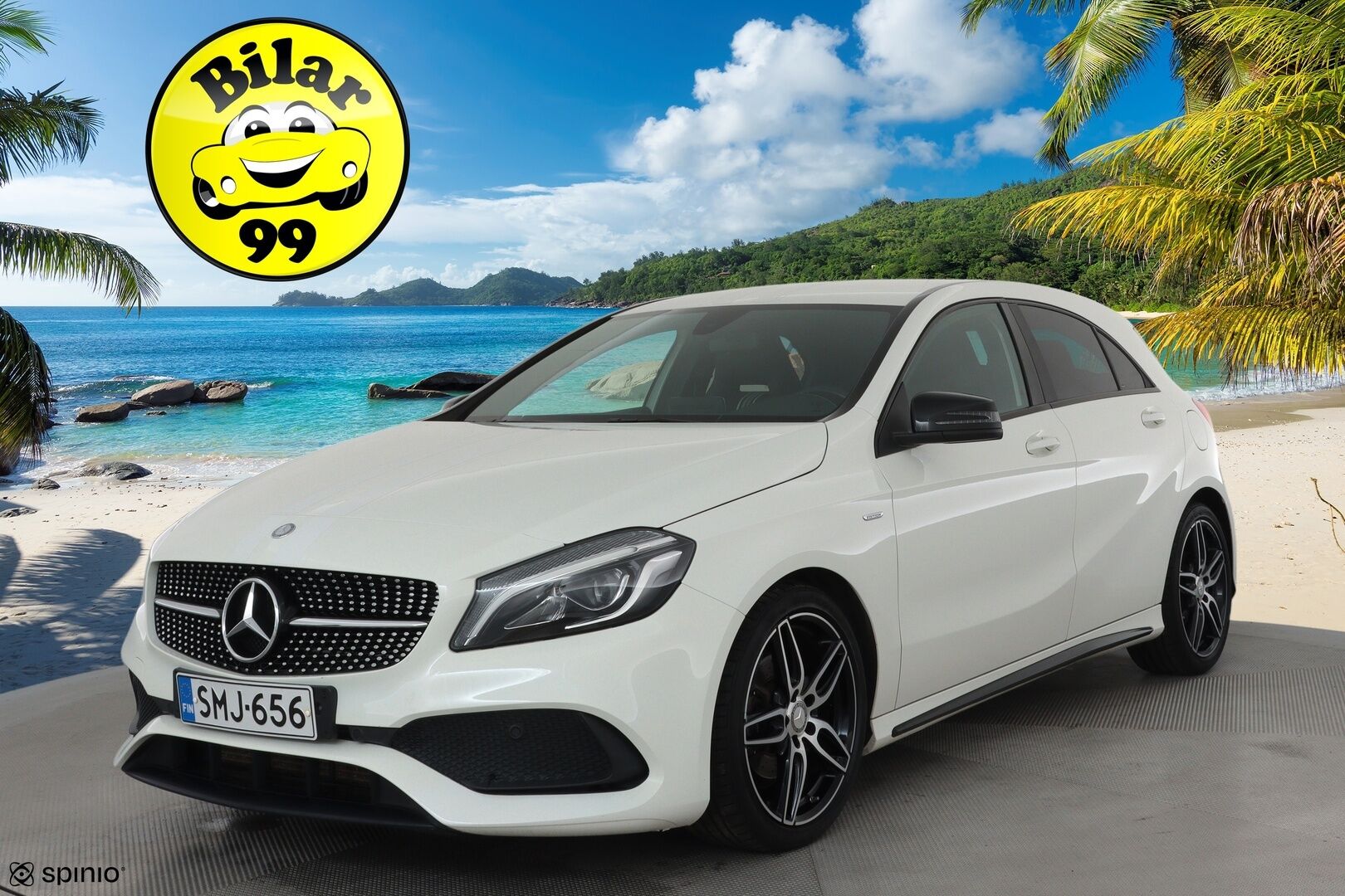 Mercedes-Benz A 2017 180 A White Art Edition AMG **LED-High Performance / P.Kamera / Vakkari / Sporttipenkit / Nahka-Alcantara** - 1-om Suomi-auto / Kahdet Renkaat