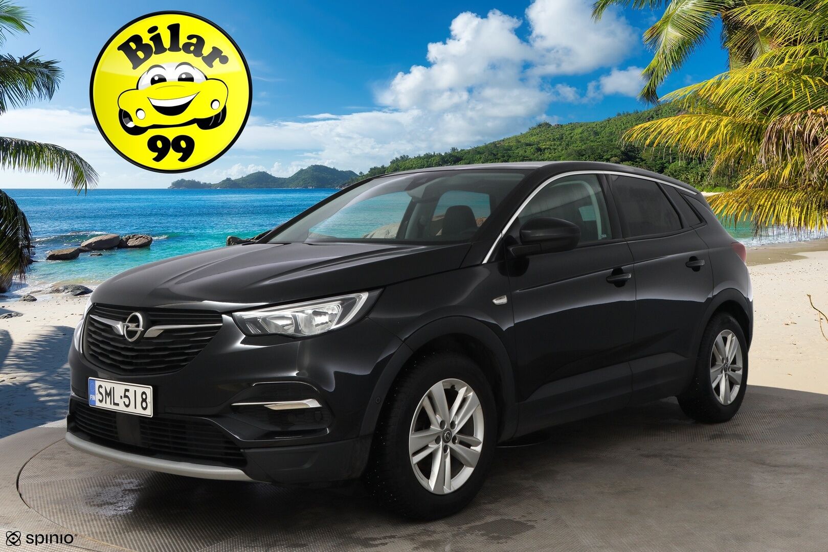 Opel Grandland X 2018 Innovation 1,2 Turbo ECOTEC Start/Stop 96 kW MT6 * Suomiauto / Vetokoukku / Lasikatto / BLIS / Lämm.Tuulilasi / Peruutustutkat - 2x Renkaat  / Jakopää tehty / Särmä huoltohistoria / Lohko & Sisäpistoke - HULLU BLACKWEEK KORKOTARJOUS 2,49%