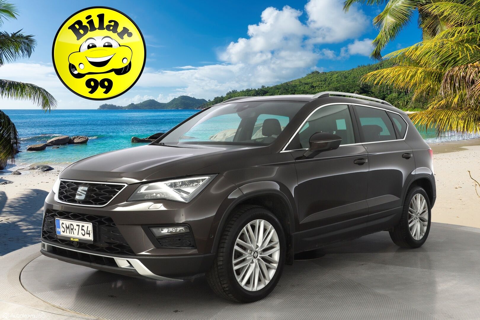 Seat Ateca 2018 1.4 TSI 150 ACT 4DRIVE Xcellence DSG *ACC / Peruutuskamera / Vetokoukku / Kaistavahti / Navi* - Suomi-auto / Jakohihna 12/2024 / Iso huolto 130tkm / Kahdet alumiinivanteet