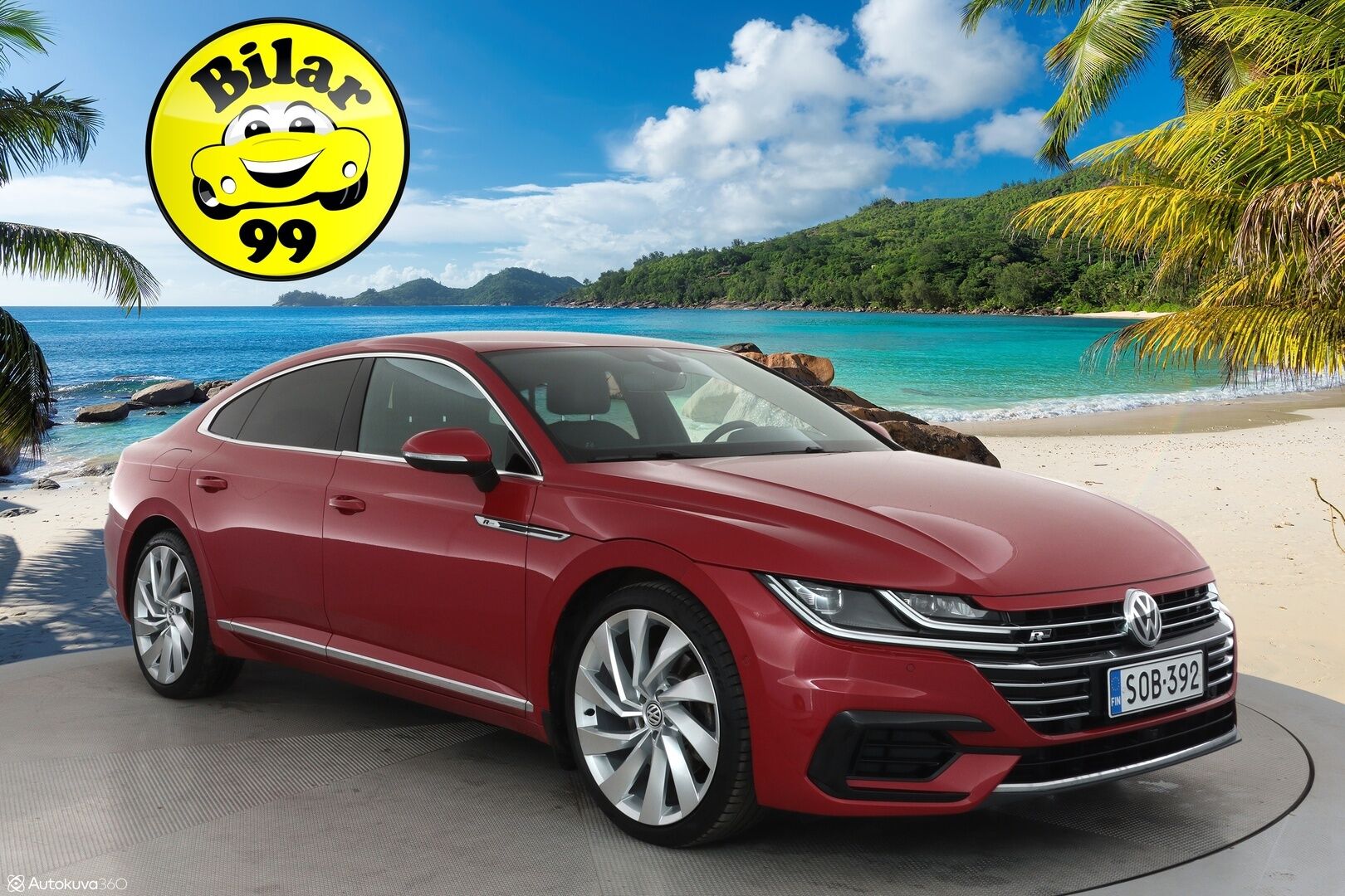Volkswagen Arteon 2018 R-Line 2,0 TSI 280 hv 4MOTION DSG **HUD / Adapt. vakkari / Webasto / Digimittaristo / 360 Kamera / Hierova muistipenkki** - 3,99 % KORKOTARJOUS TÄHÄN AUTOON - 1-om. Suomi-auto / Merkkihuollettu / Apple&Android / Adapt. LED / Keyless / Nahkasisusta