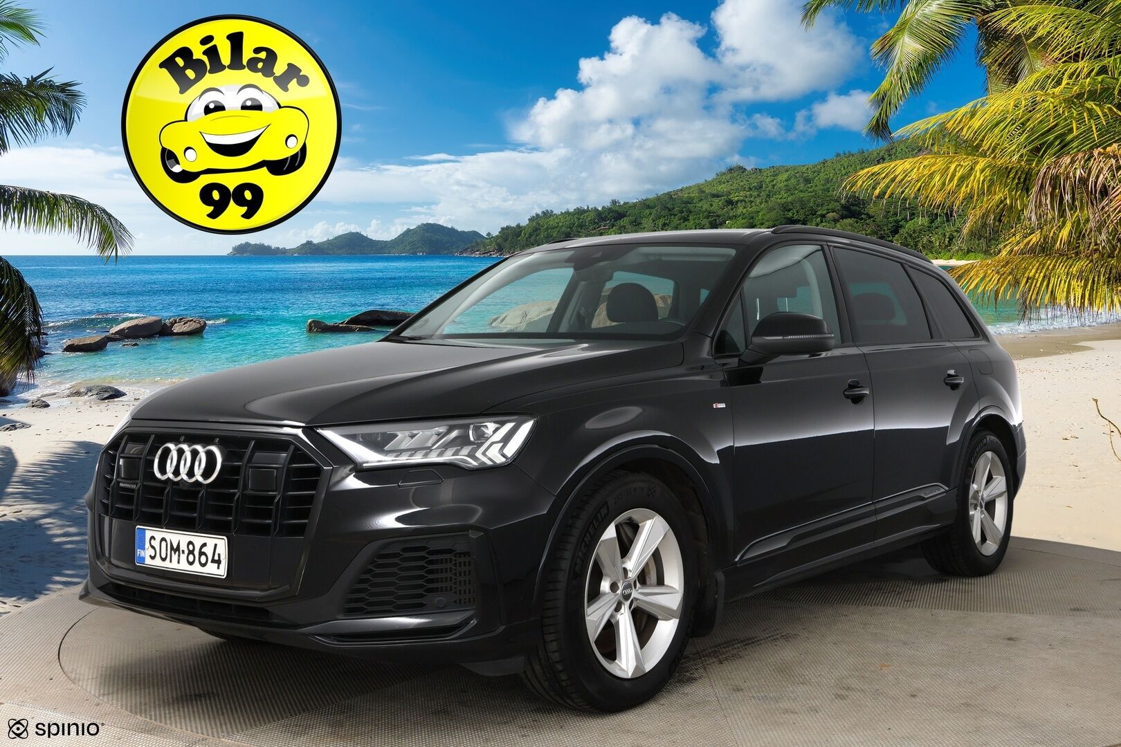 Audi Q7 2021 Business S line 55 TFSI e quattro tiptronic / Adapt.vak / Matrix-LED / P-kamera / Sähkösäädöt / Vetokoukku - 3,99 % KORKOTARJOUS TÄHÄN AUTOON 28.9. ASTI! - Näyttävä merkkihuollettu yksilö! 