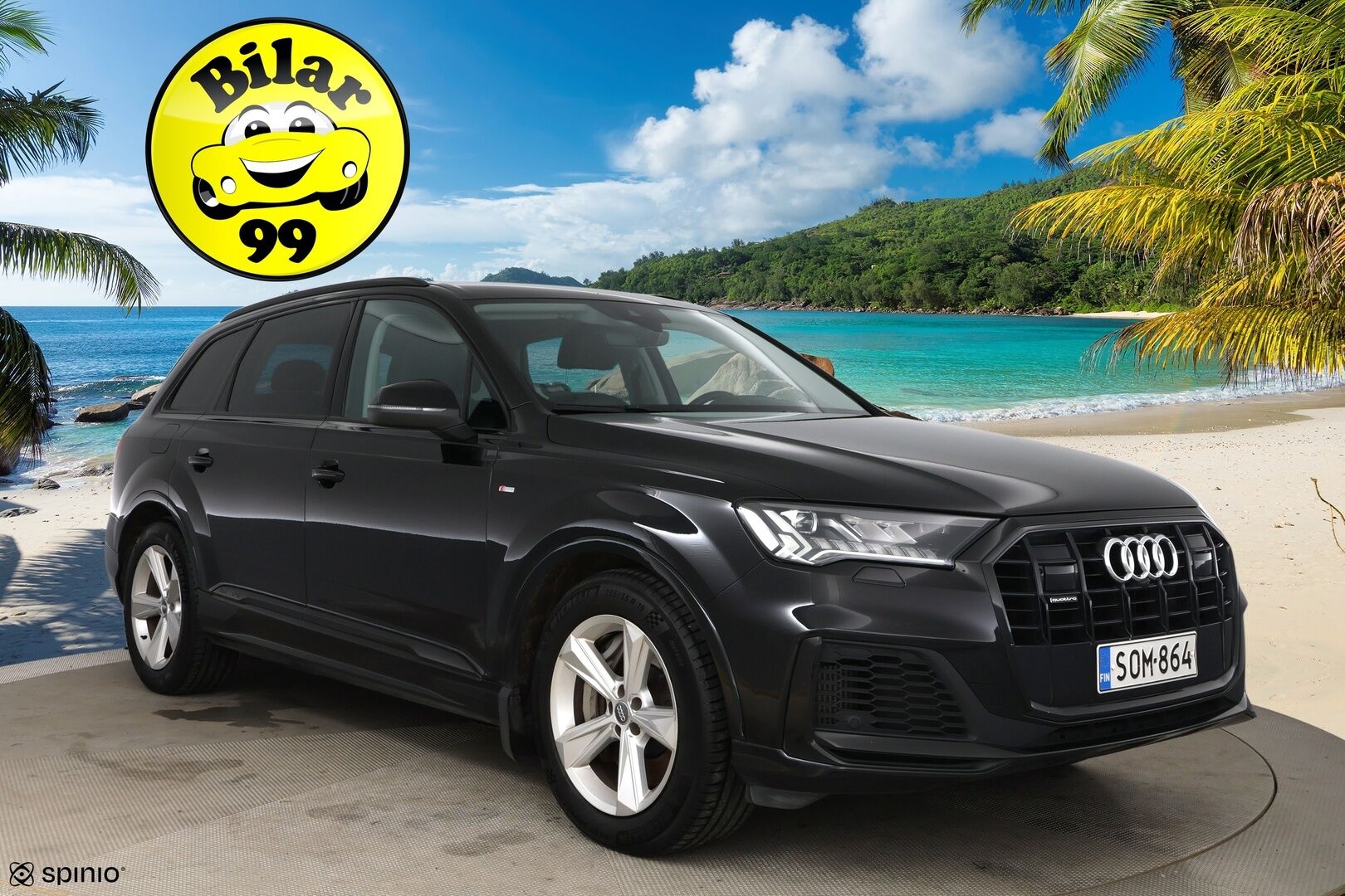 Audi Q7 2021 Business S line 55 TFSI e quattro tiptronic / Adapt.vak / Matrix-LED / P-kamera / Sähkösäädöt / Vetokoukku - 3,99 % KORKOTARJOUS TÄHÄN AUTOON 28.9. ASTI! - Näyttävä merkkihuollettu yksilö! 
