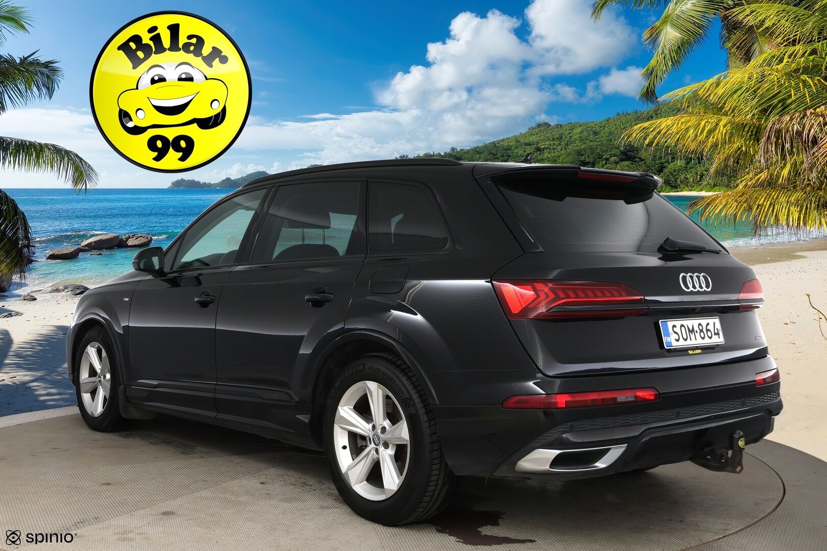 Audi Q7 2021 Business S line 55 TFSI e quattro tiptronic / Adapt.vak / Matrix-LED / P-kamera / Sähkösäädöt / Vetokoukku - 3,99 % KORKOTARJOUS TÄHÄN AUTOON 28.9. ASTI! - Näyttävä merkkihuollettu yksilö! 