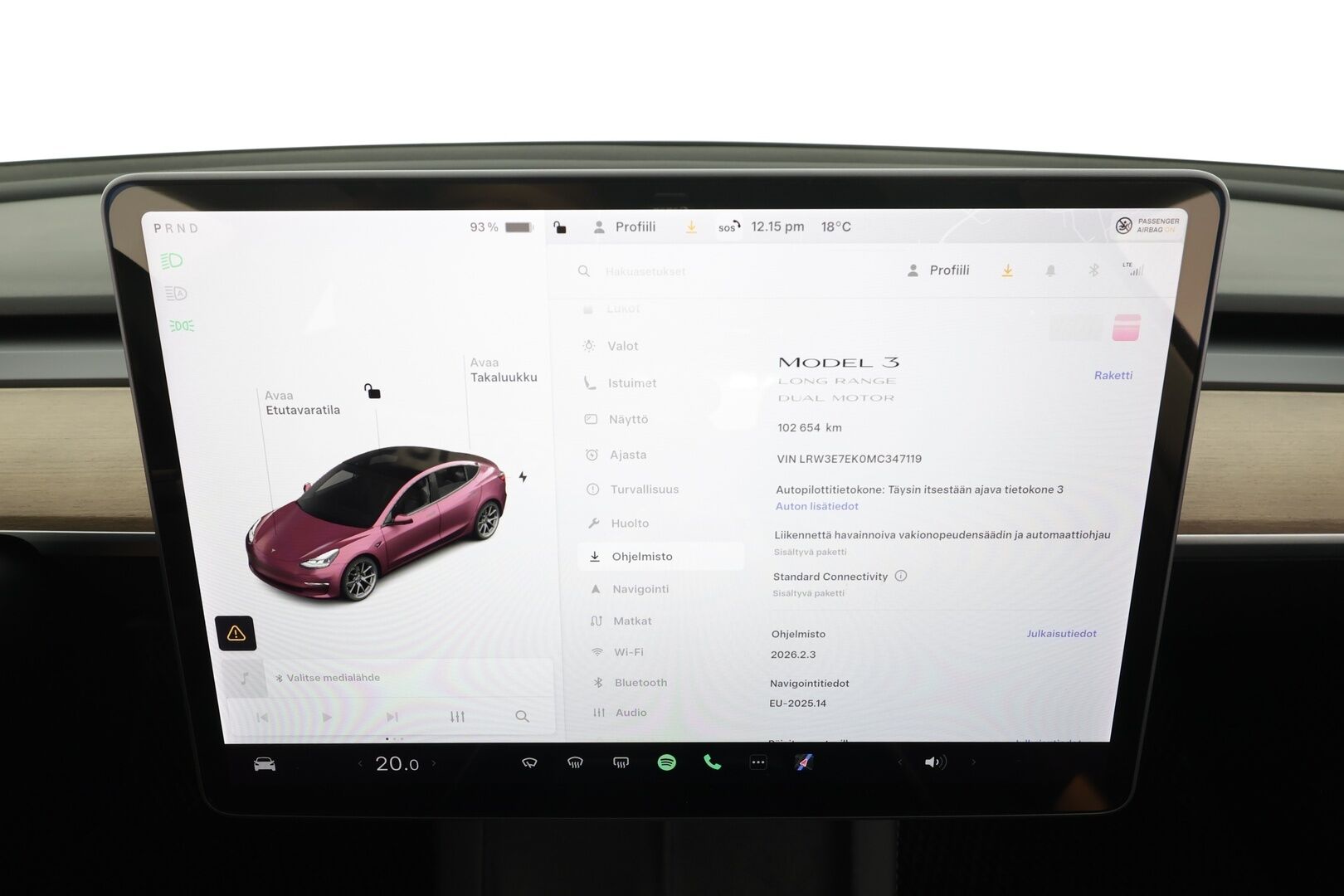 TESLA MODEL 3 2021 Long Range - | ILP | Lasikatto | ACC | Matrix-LED | P.kamera | Muistipenkki | Premium Audio | Navi | Kaistavahti | Keyless | 2x Latauskaapelit | Kahdet renkaat |
