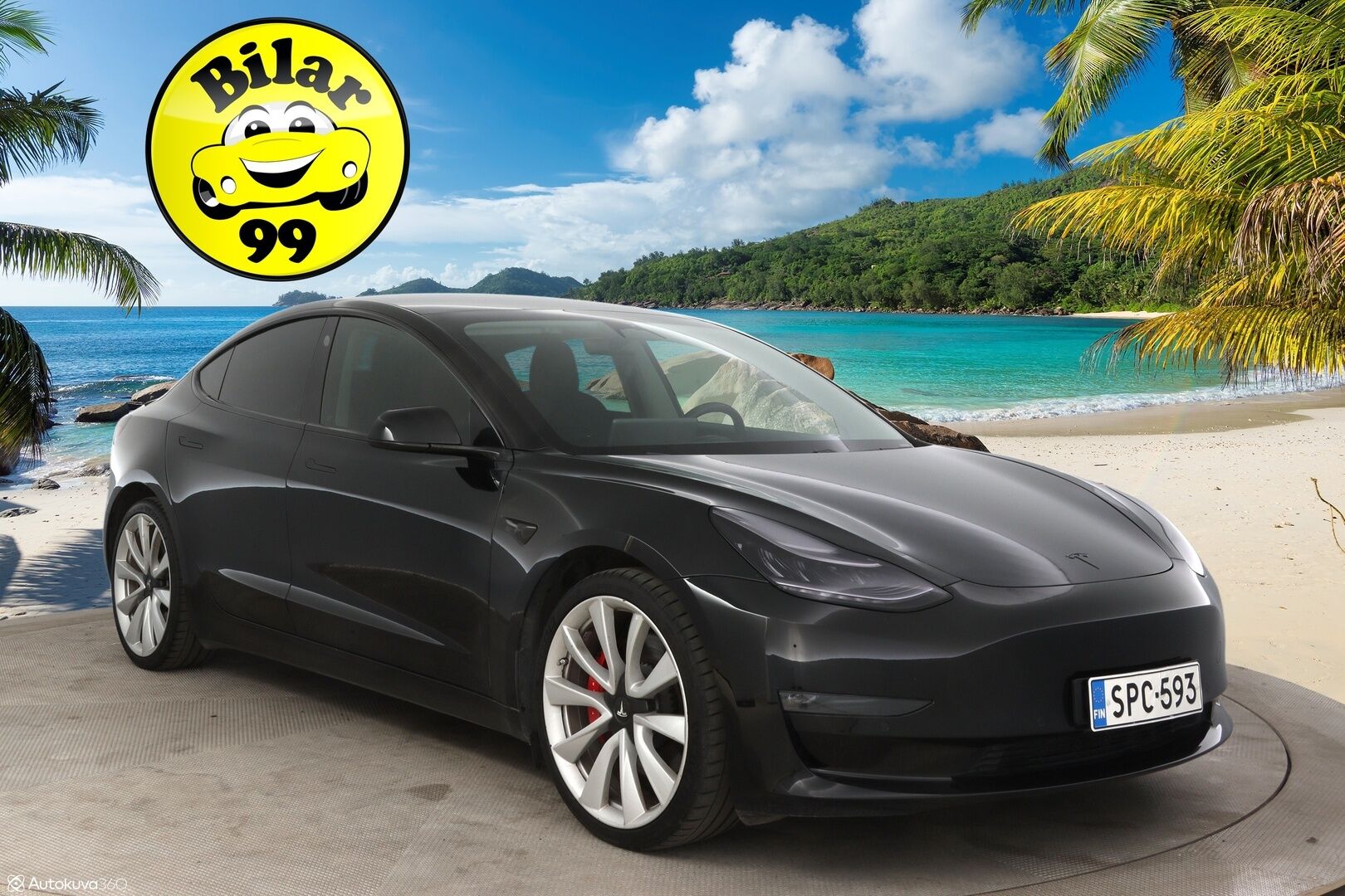 TESLA MODEL 3 2019 * Premium audio / Autopilot / Musta Nahkasisusta * - Todella näyttävä Performance 2x renkailla!