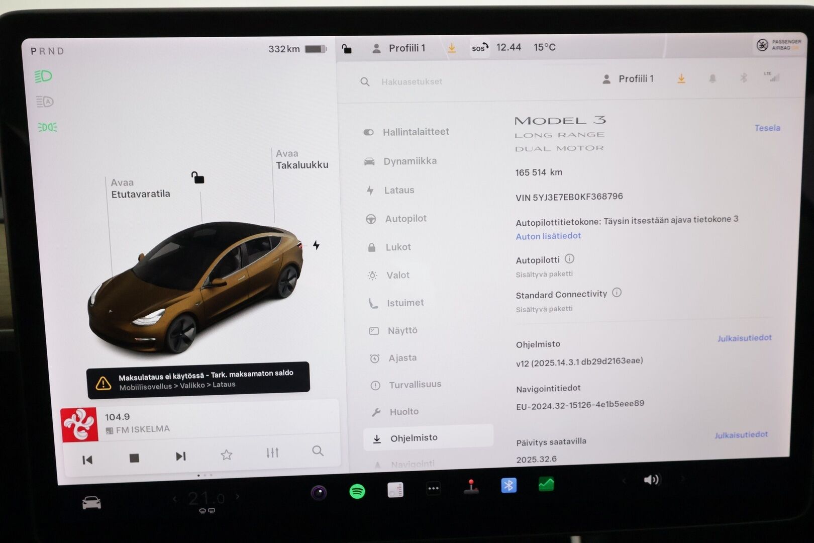 Tesla Model 3 2019 Long Range Dual motor AWD *Koukku / Lasikatto / ACC / LED / P.kamera / Muistipenkki / Navi / Premium Audio* - Akku kuntotarkastettu / 2x Latauskaapelit / Kahdet Renkaat