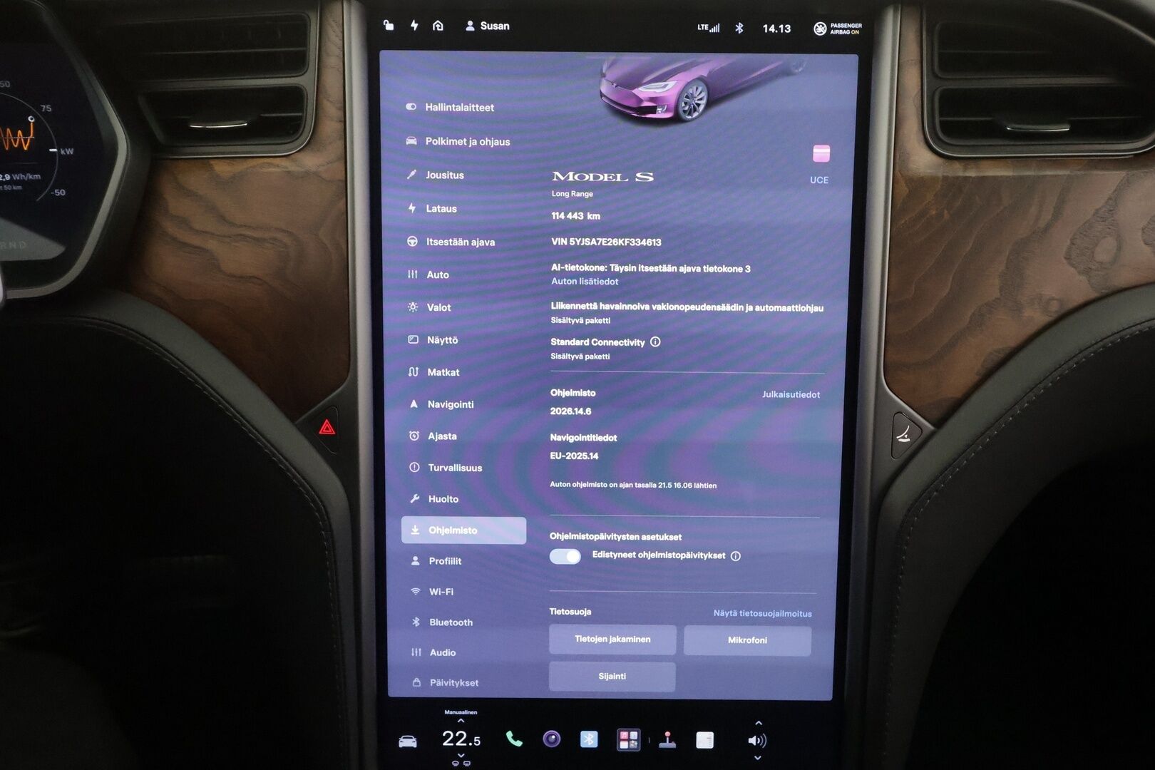 Tesla Model S 2019 Long Range AWD Raven - | Ilma-alusta | Lasikatto | ACC | LED | P.Kamera | Muistipenkki | LED | Premium Audio | Navi | Kaistavahti | Keyless | Kahdet renkaat |