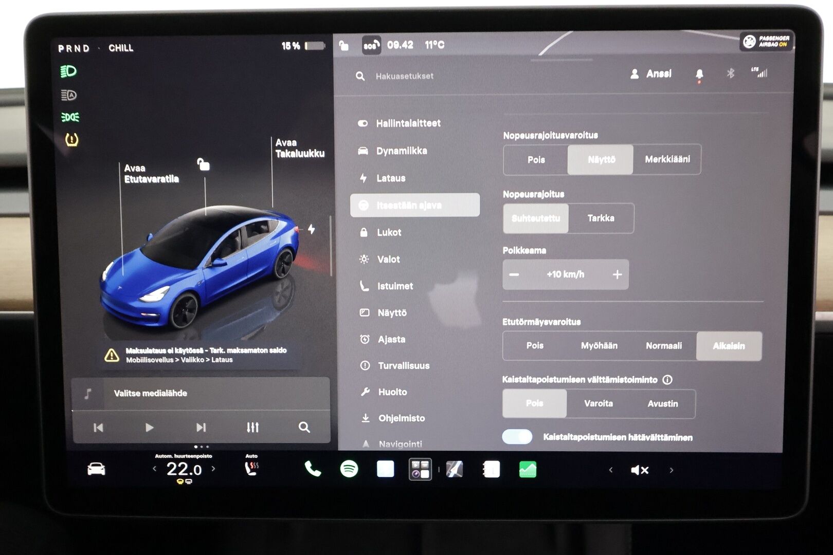 Tesla Model 3 2023 Standard Range Plus - | ACC | ILP | EAP | Matrix-LED | Ryzen | Lasikatto | Nahkaverhoilu | Muistipenkki | P.kamera | Lämm. ratti | Lämm. takapenkit | 2x renkaat aluin |