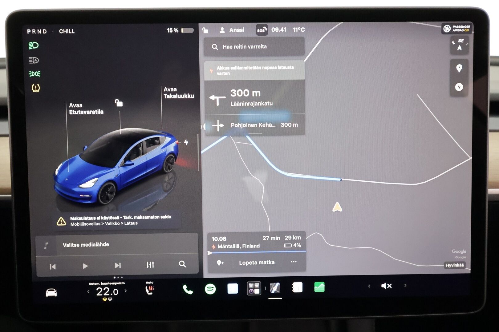 Tesla Model 3 2023 Standard Range Plus - | ACC | ILP | EAP | Matrix-LED | Ryzen | Lasikatto | Nahkaverhoilu | Muistipenkki | P.kamera | Lämm. ratti | Lämm. takapenkit | 2x renkaat aluin |