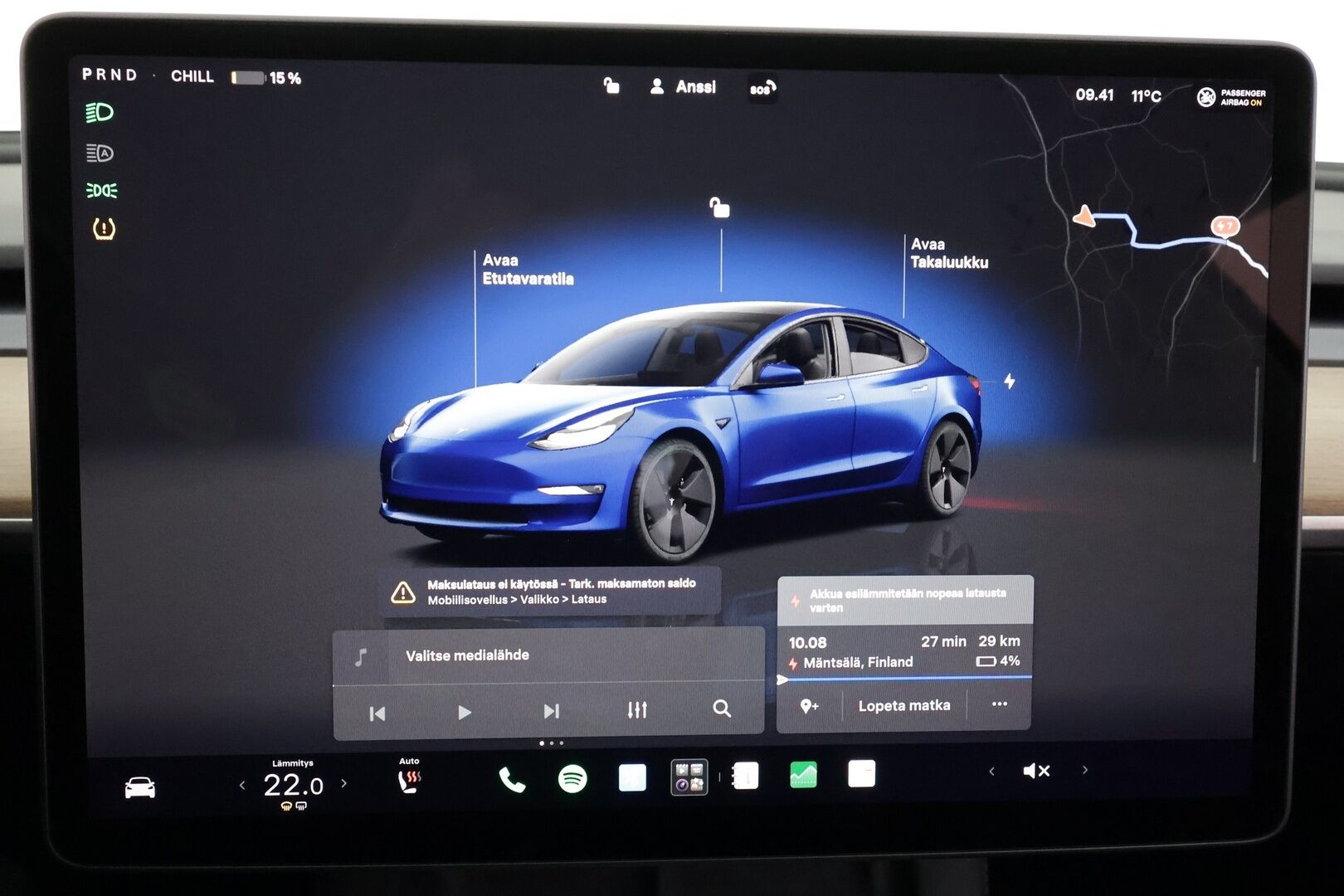 Tesla Model 3 2023 Standard Range Plus - | ACC | ILP | EAP | Matrix-LED | Ryzen | Lasikatto | Nahkaverhoilu | Muistipenkki | P.kamera | Lämm. ratti | Lämm. takapenkit | 2x renkaat aluin |