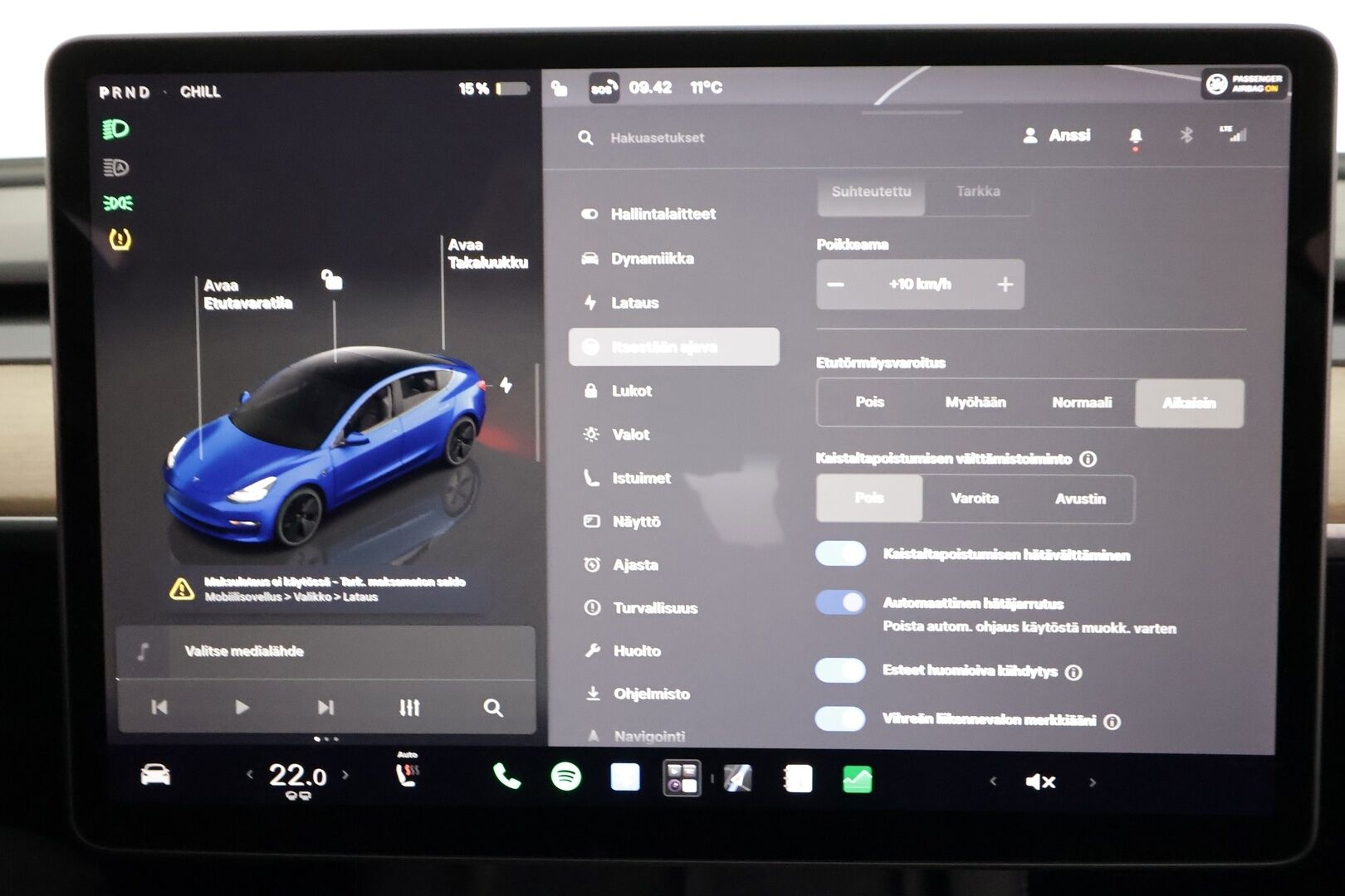 Tesla Model 3 2023 Standard Range Plus - | ACC | ILP | EAP | Matrix-LED | Ryzen | Lasikatto | Nahkaverhoilu | Muistipenkki | P.kamera | Lämm. ratti | Lämm. takapenkit | 2x renkaat aluin |