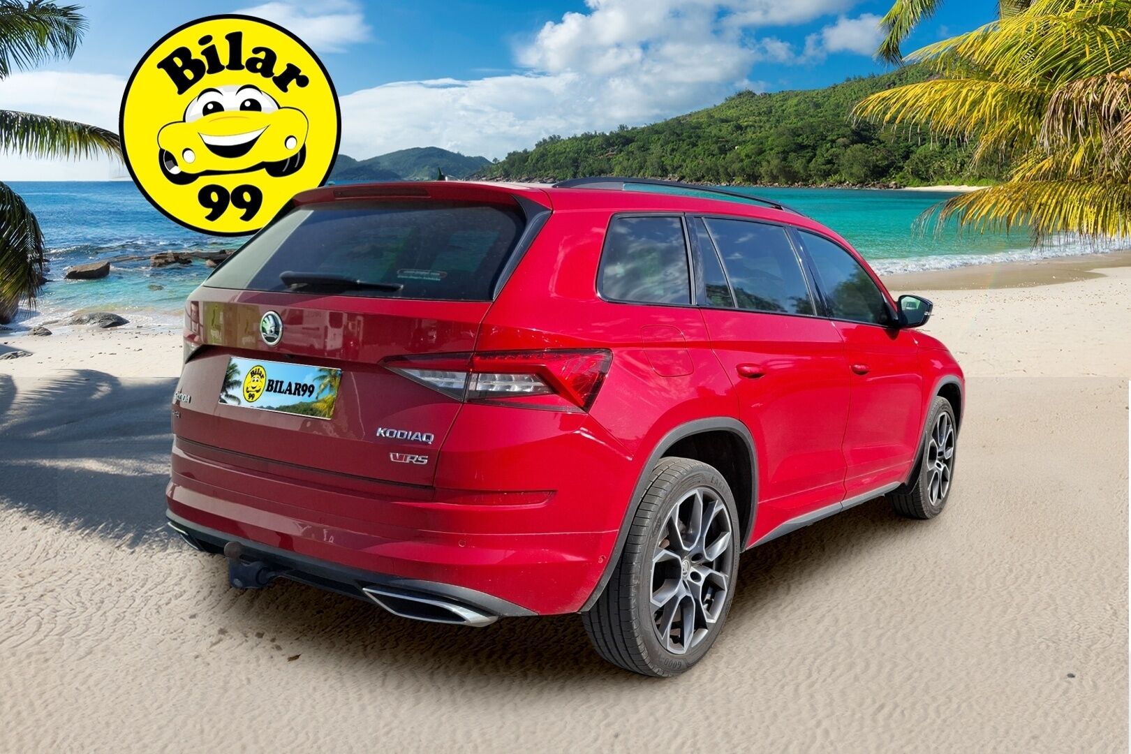 Skoda Kodiaq 2019 2,0 TDI 240 4x4 RS DSG Automm / Adapt.vakkari / RS-penkit / LED / Koukku / Webasto / Canton / P.kamera - 3,99 % KORKOTARJOUS TÄHÄN AUTOON - Hieno Suomi-auto merkkiliikkeen huoltohistorialla / 2 x vanteet ja renkaat